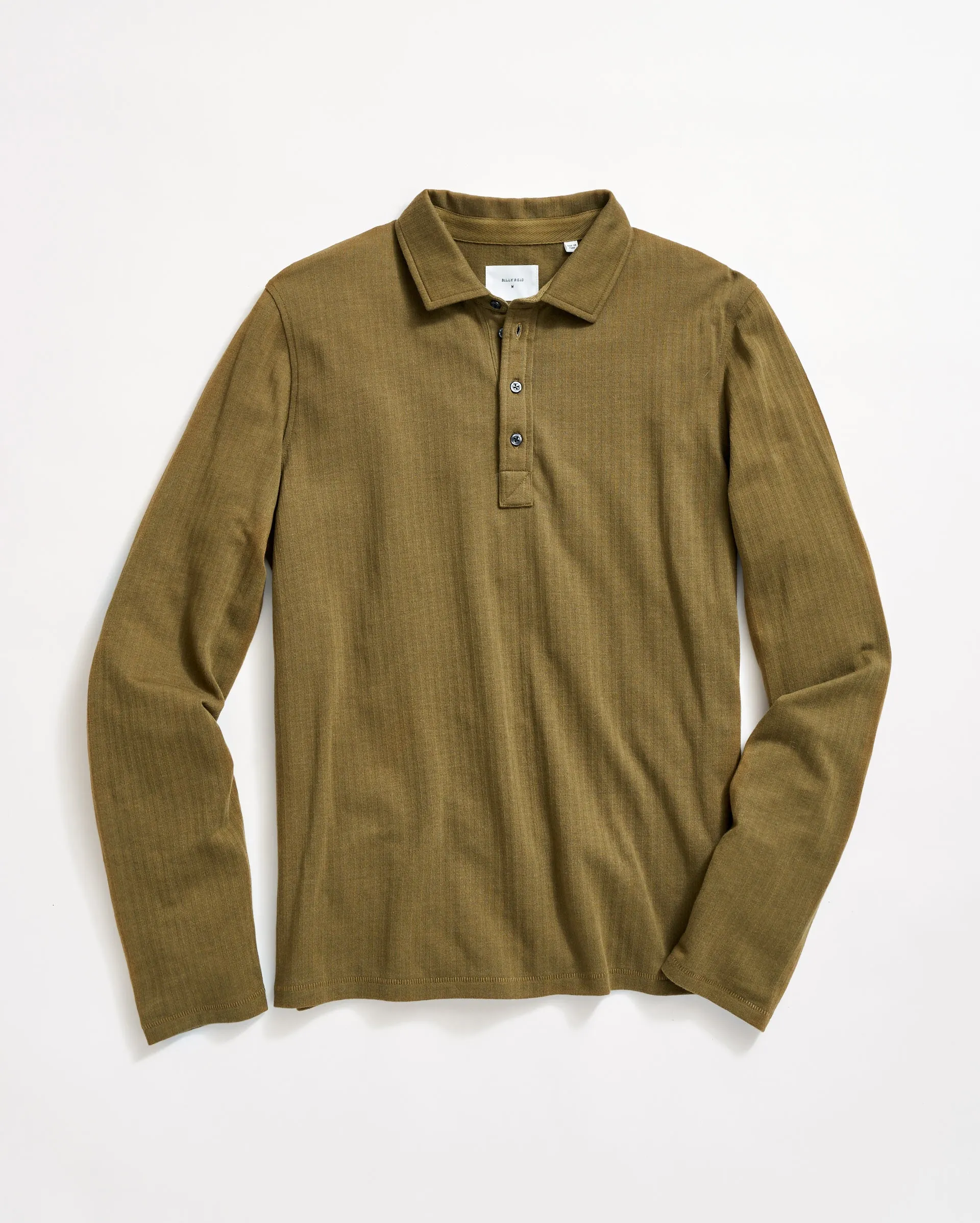 Long Sleeve Herringbone Polo sold by Billy Reid