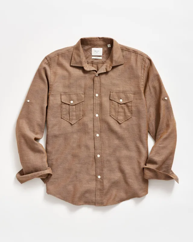 Melange Diamond Weave Scout Shirt sold by Billy Reid