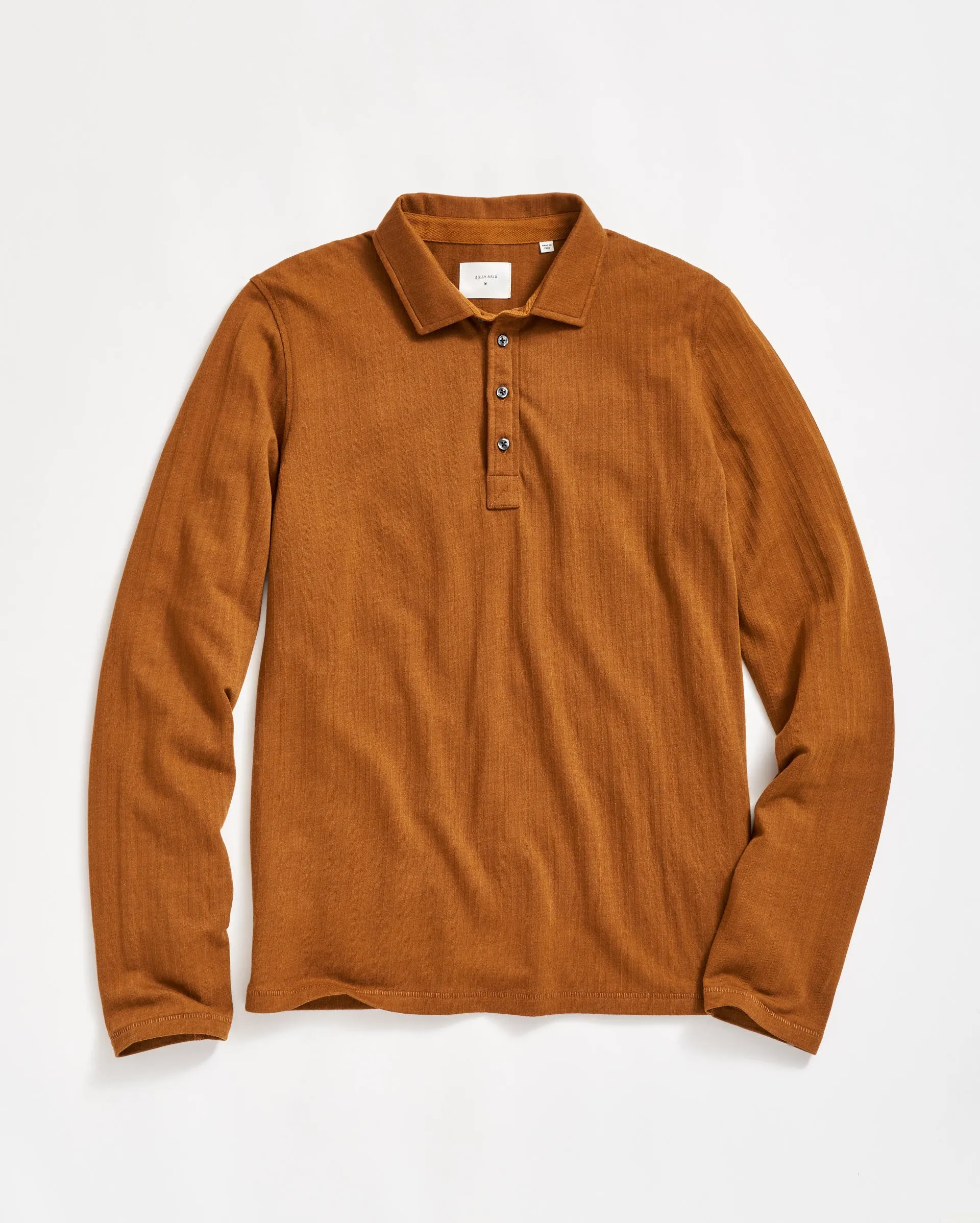 Long Sleeve Herringbone Polo sold by Billy Reid