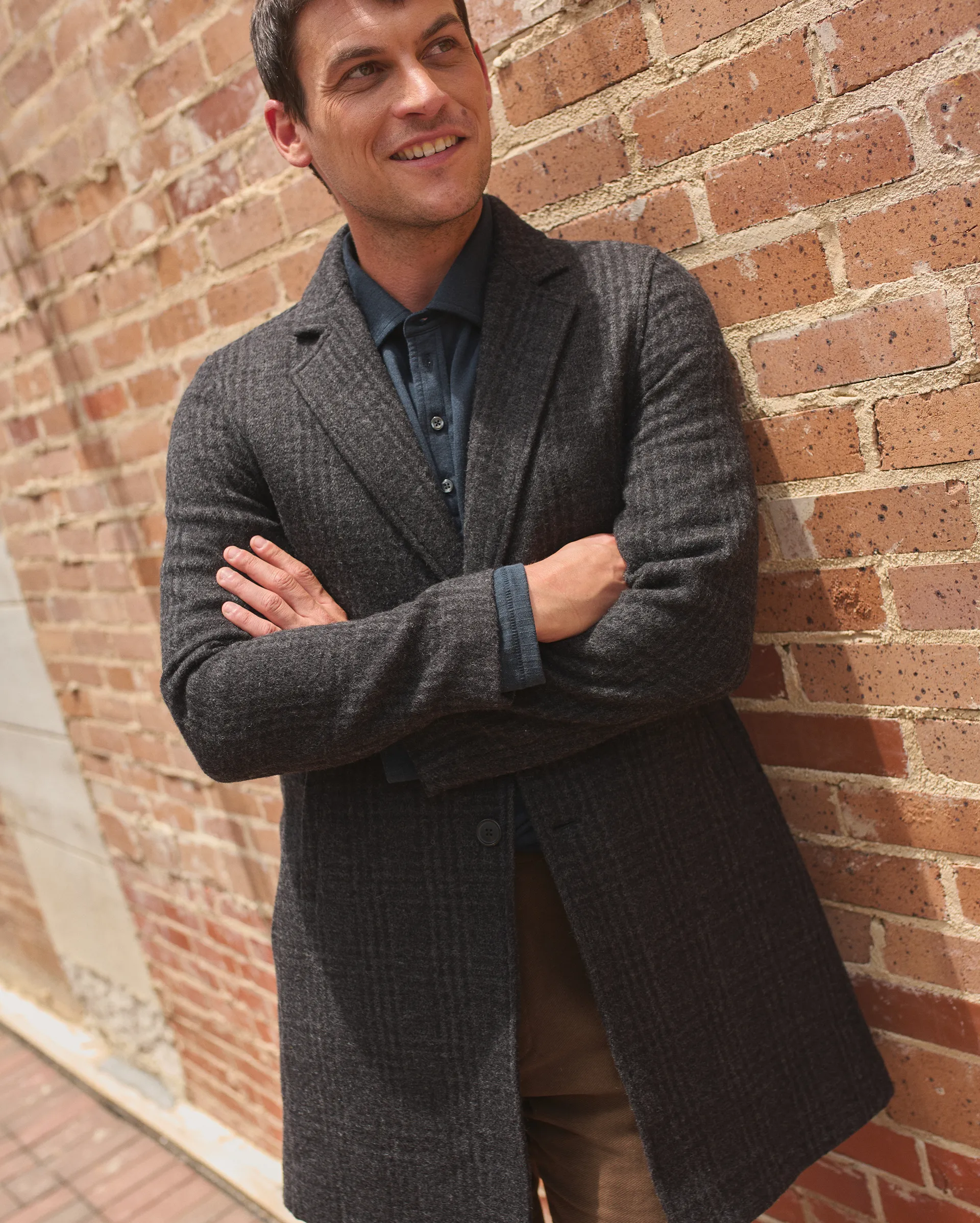 Subtle Plaid Boiled Wool Jordan Coat sold by Billy Reid product image thumbnail 4