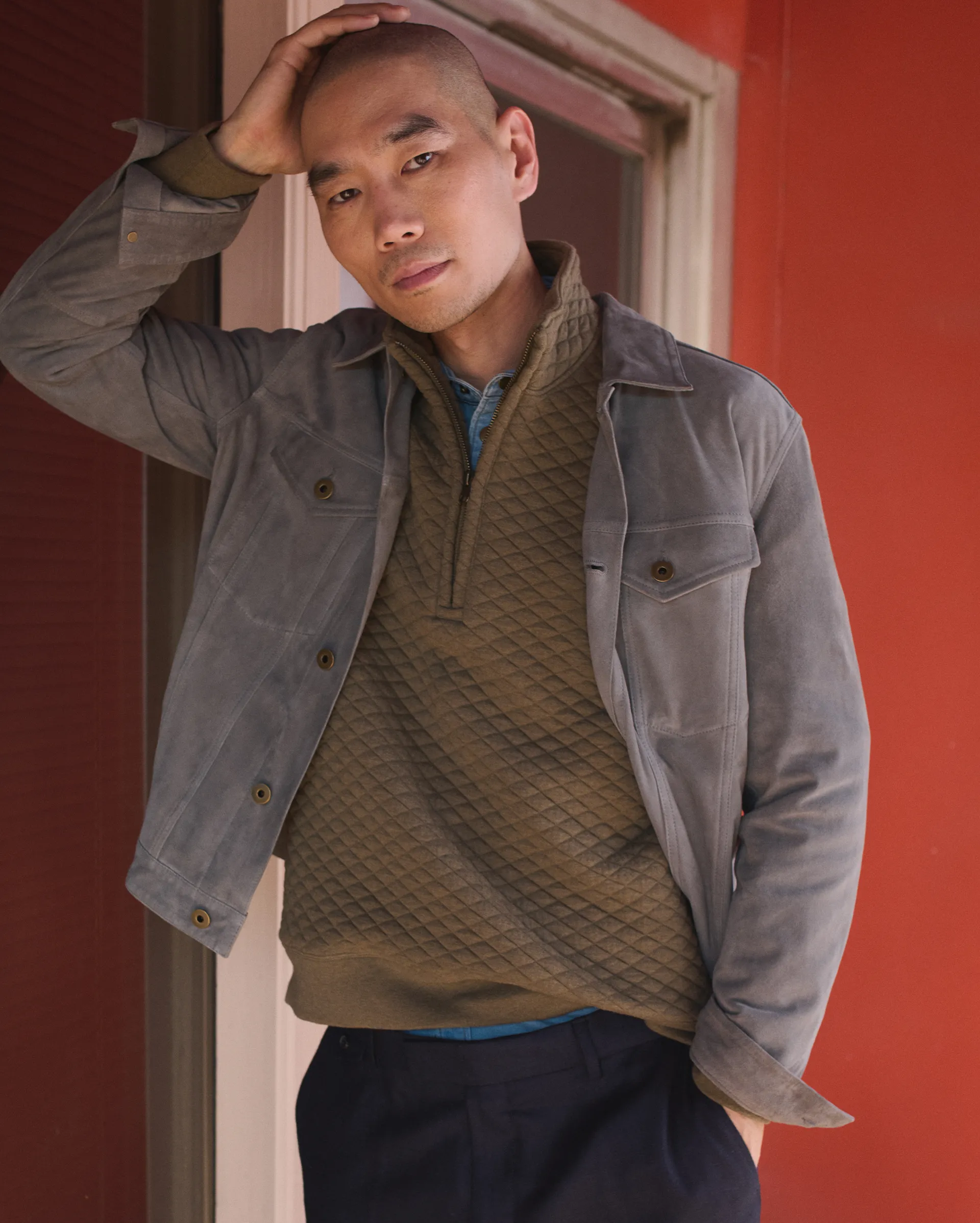 Suede Tupelo Trucker Jacket sold by Billy Reid product image thumbnail 2