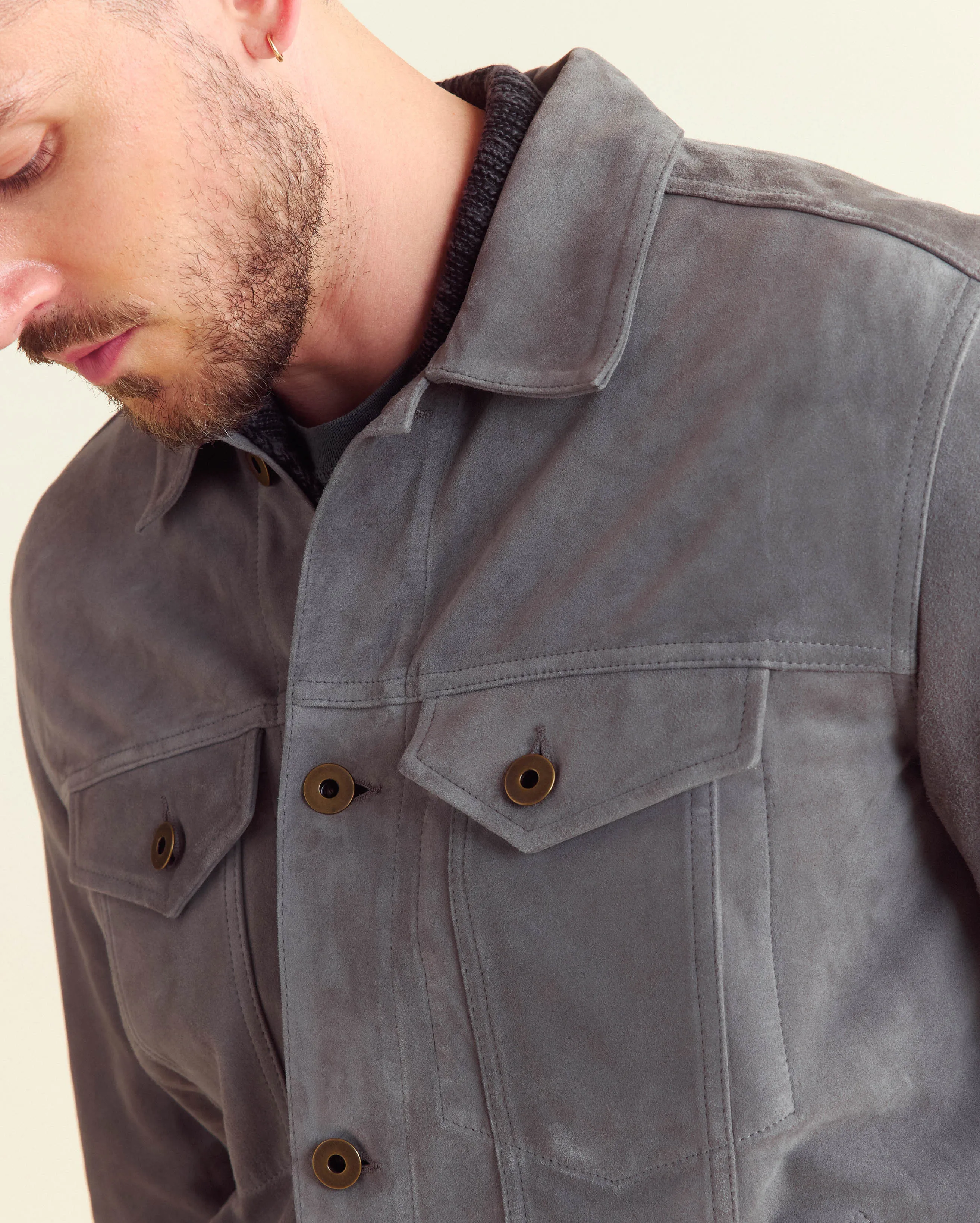 Suede Tupelo Trucker Jacket sold by Billy Reid product image thumbnail 4