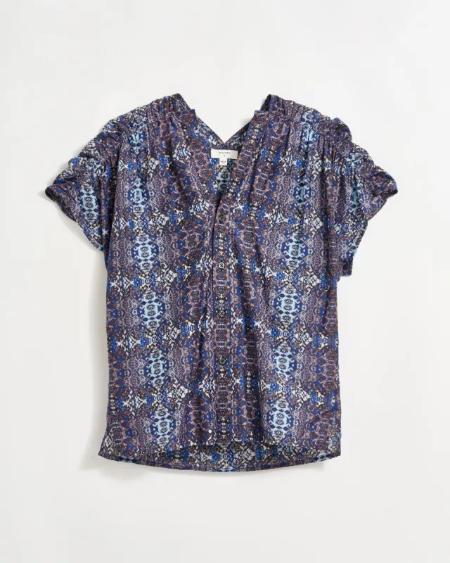 Printed Button Front Blouse sold by Billy Reid