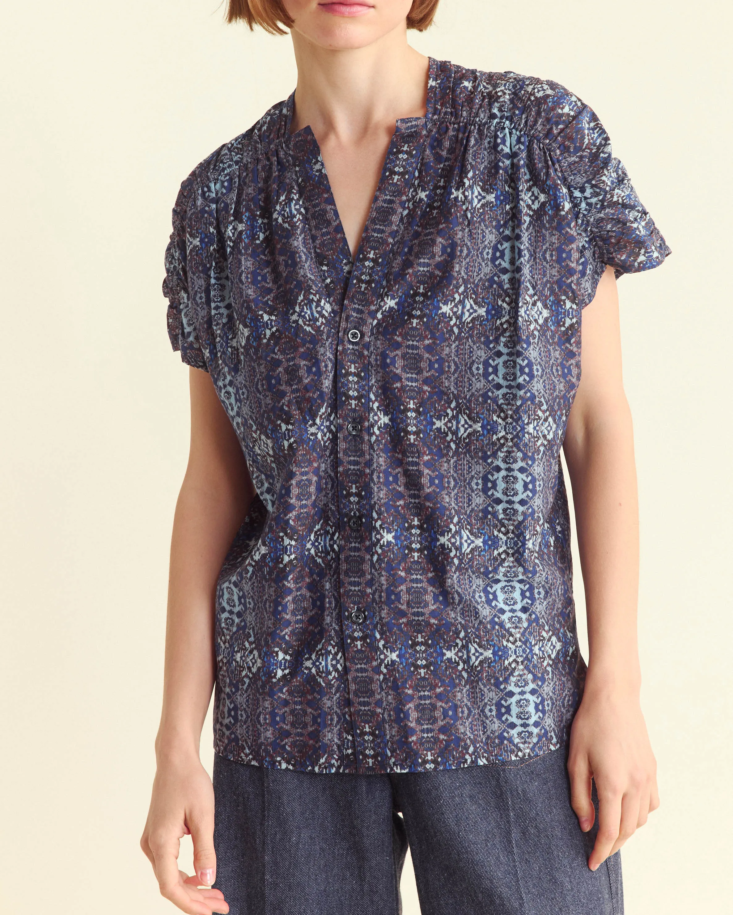 Printed Button Front Blouse sold by Billy Reid product image thumbnail 2