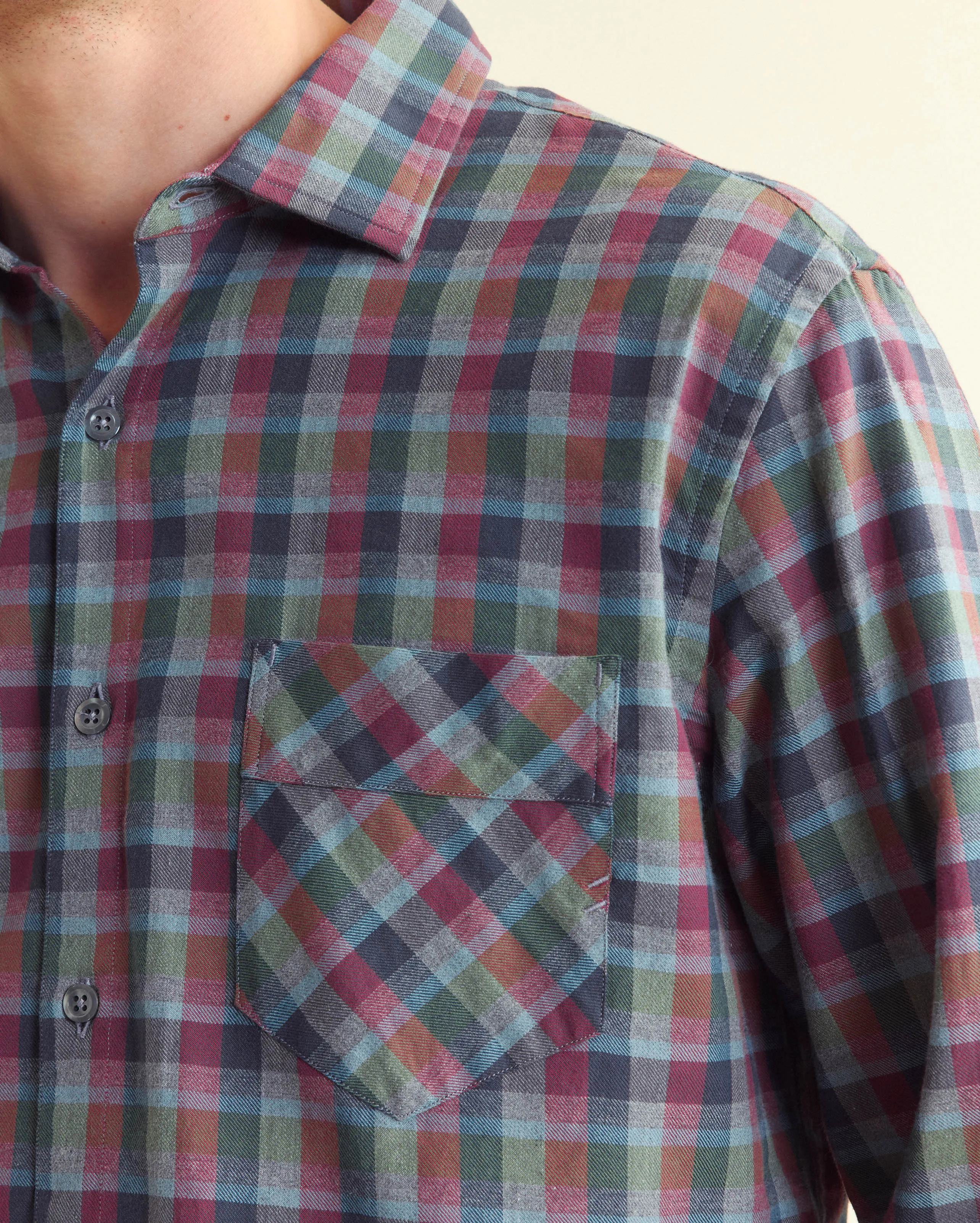Melange Block Plaid John T Shirt sold by Billy Reid product image thumbnail 4