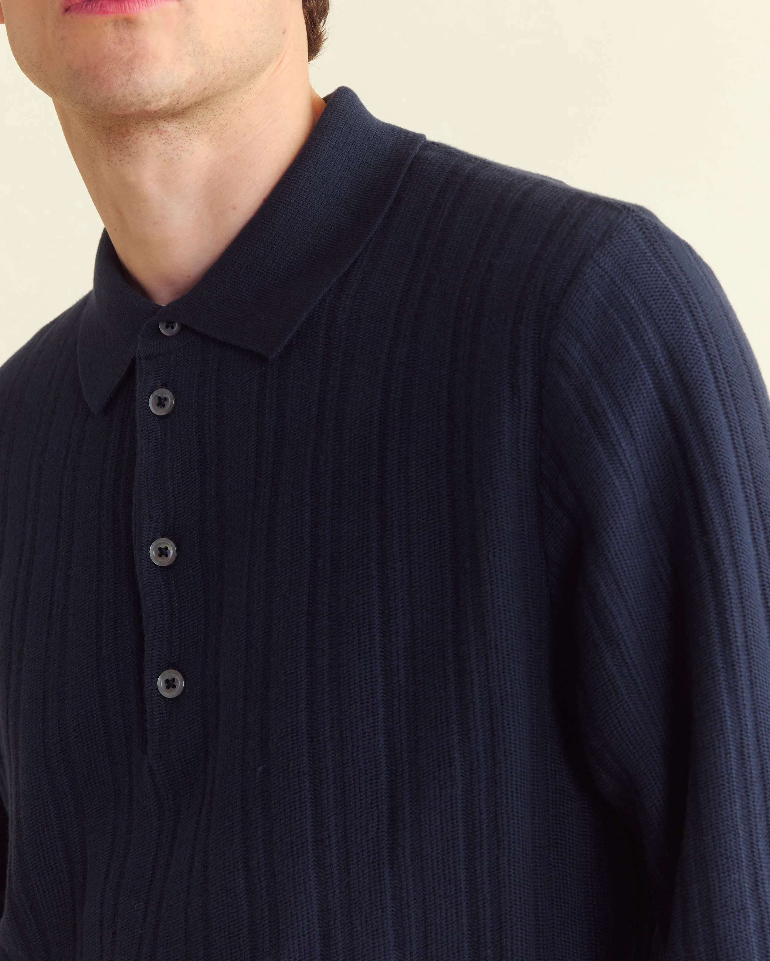 Long Sleeve Tailored Sweater Polo sold by Billy Reid product image thumbnail 4