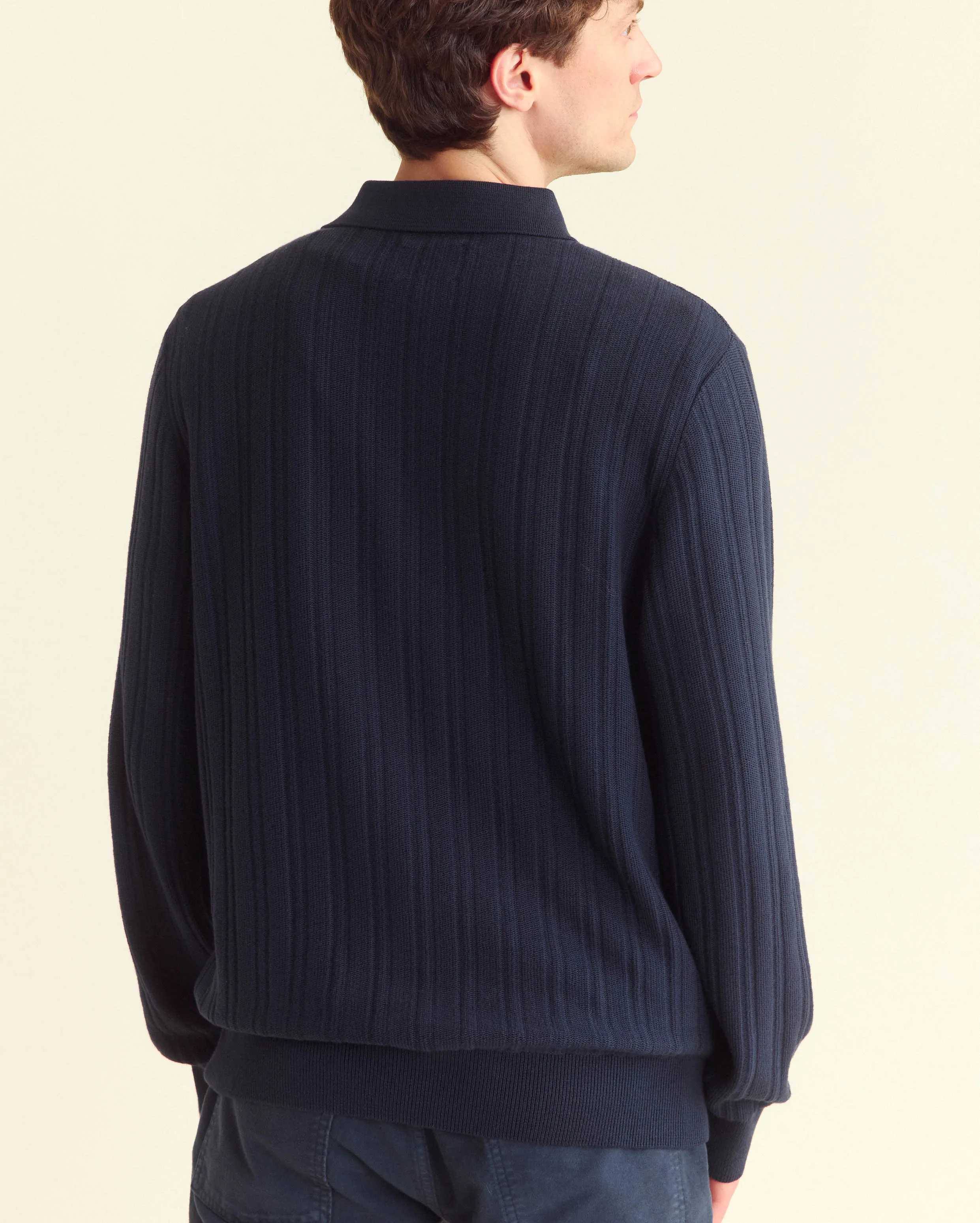 Long Sleeve Tailored Sweater Polo sold by Billy Reid product image thumbnail 3