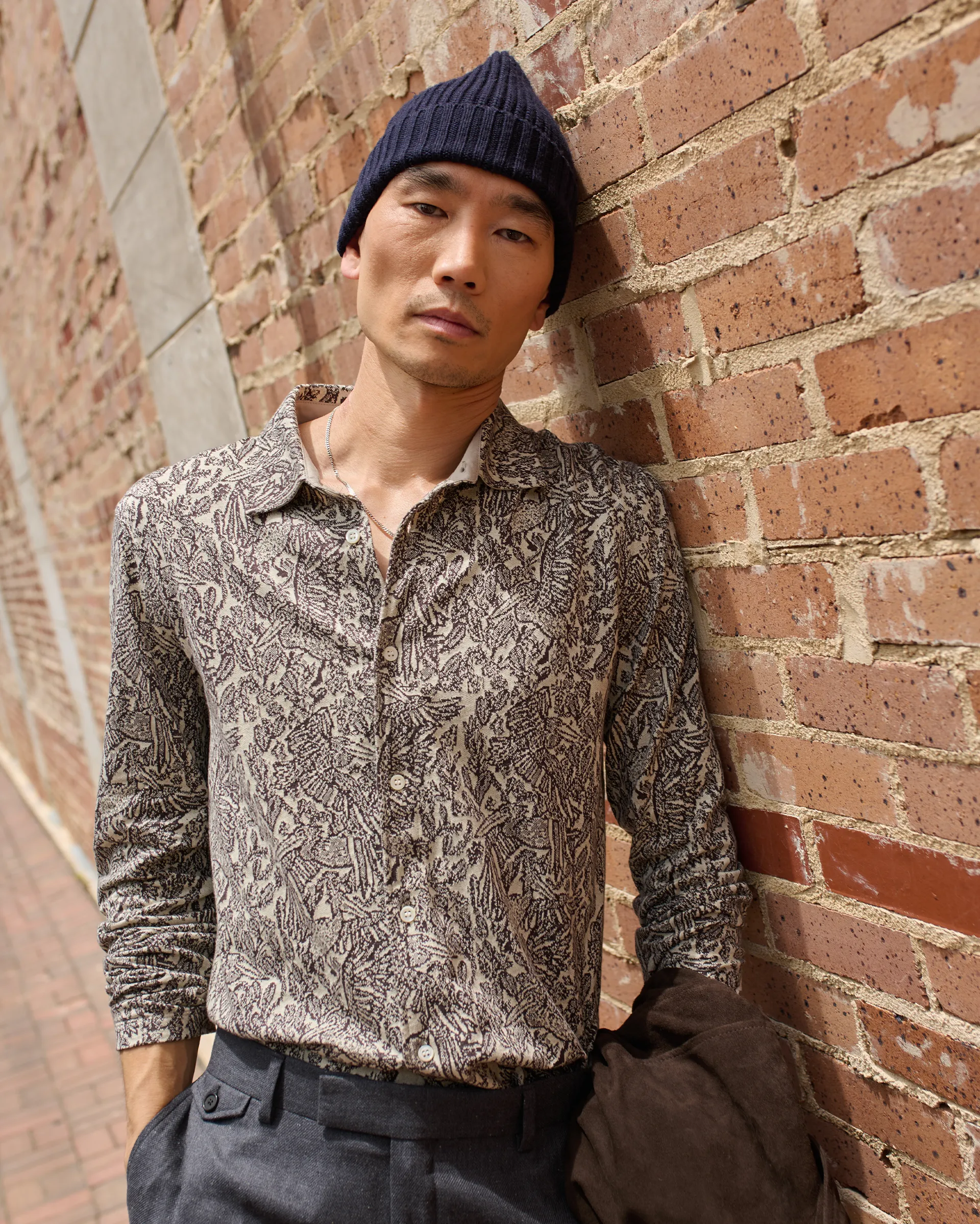 Long Sleeve Pelican Jacquard Shirt sold by Billy Reid product image thumbnail 2