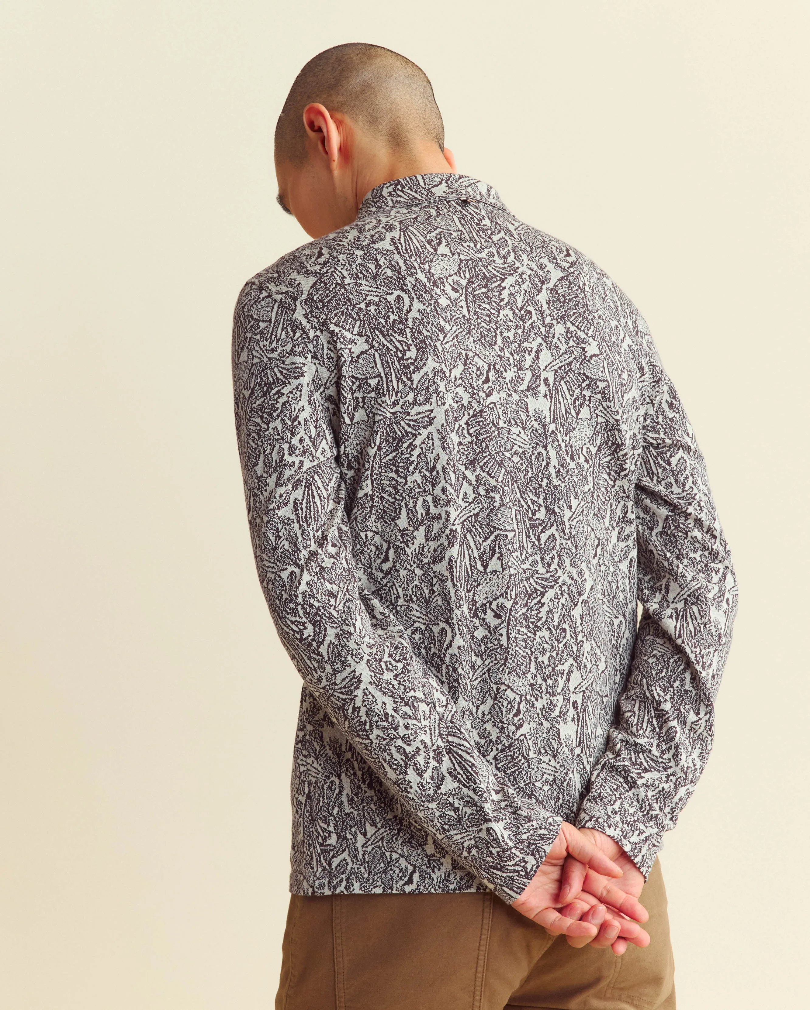 Long Sleeve Pelican Jacquard Shirt sold by Billy Reid product image thumbnail 3