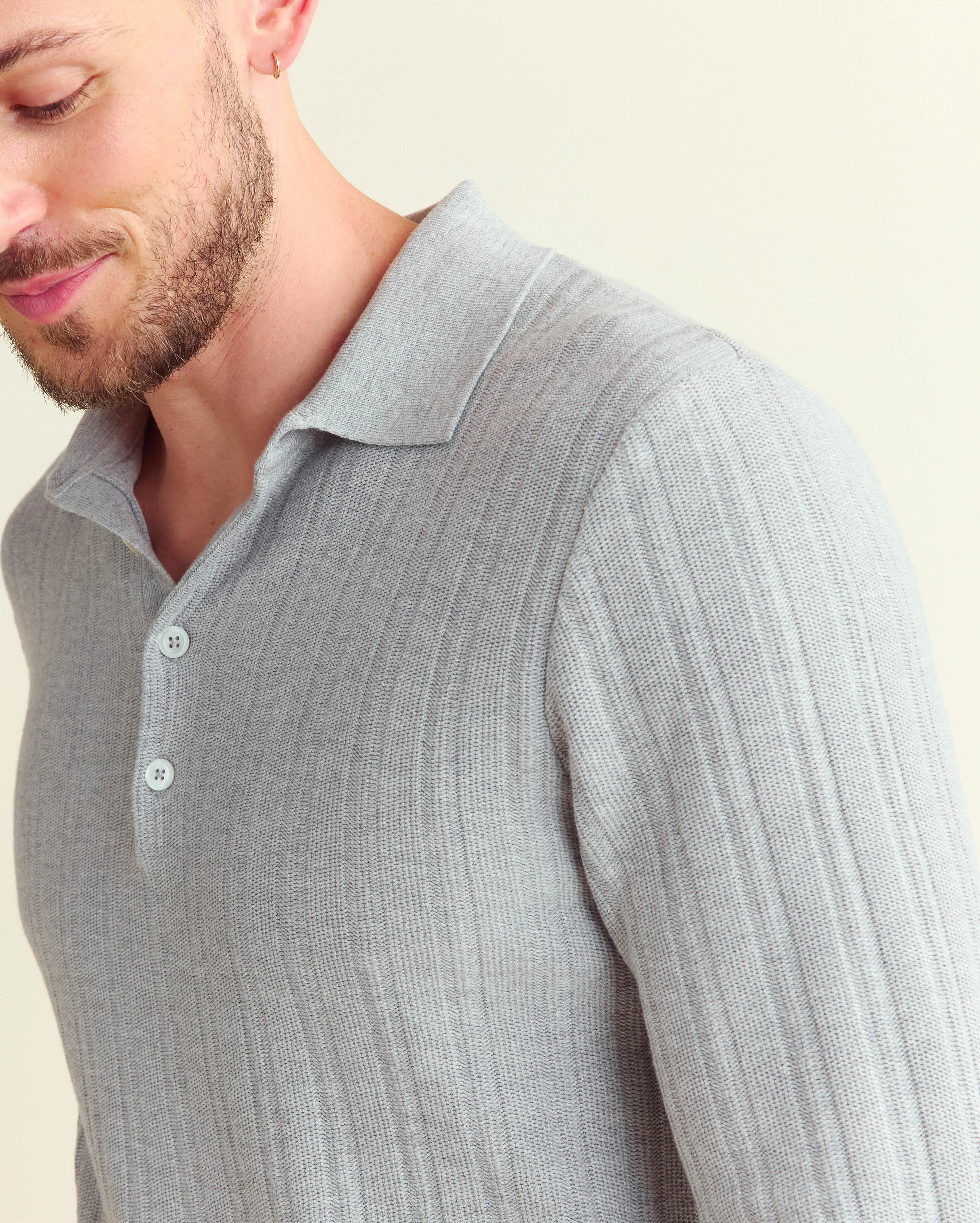 Long Sleeve Tailored Sweater Polo sold by Billy Reid product image thumbnail 4