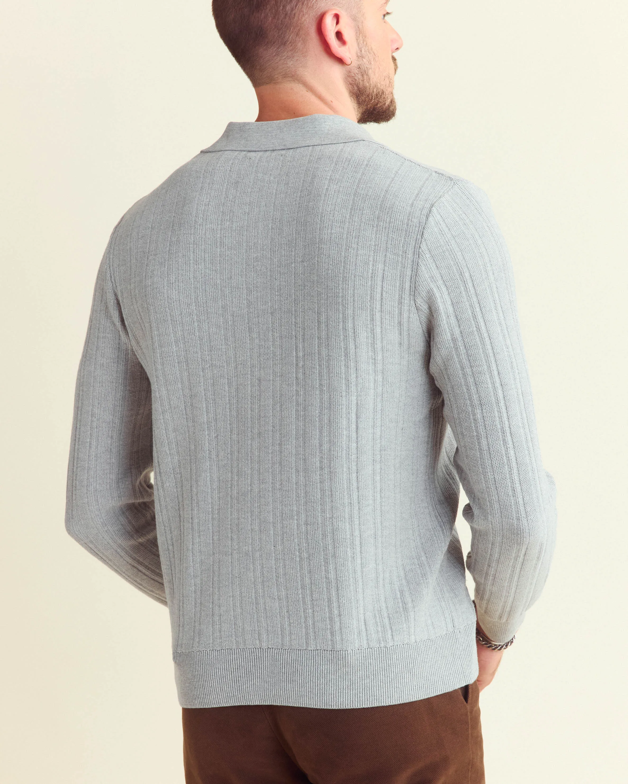Long Sleeve Tailored Sweater Polo sold by Billy Reid product image thumbnail 3