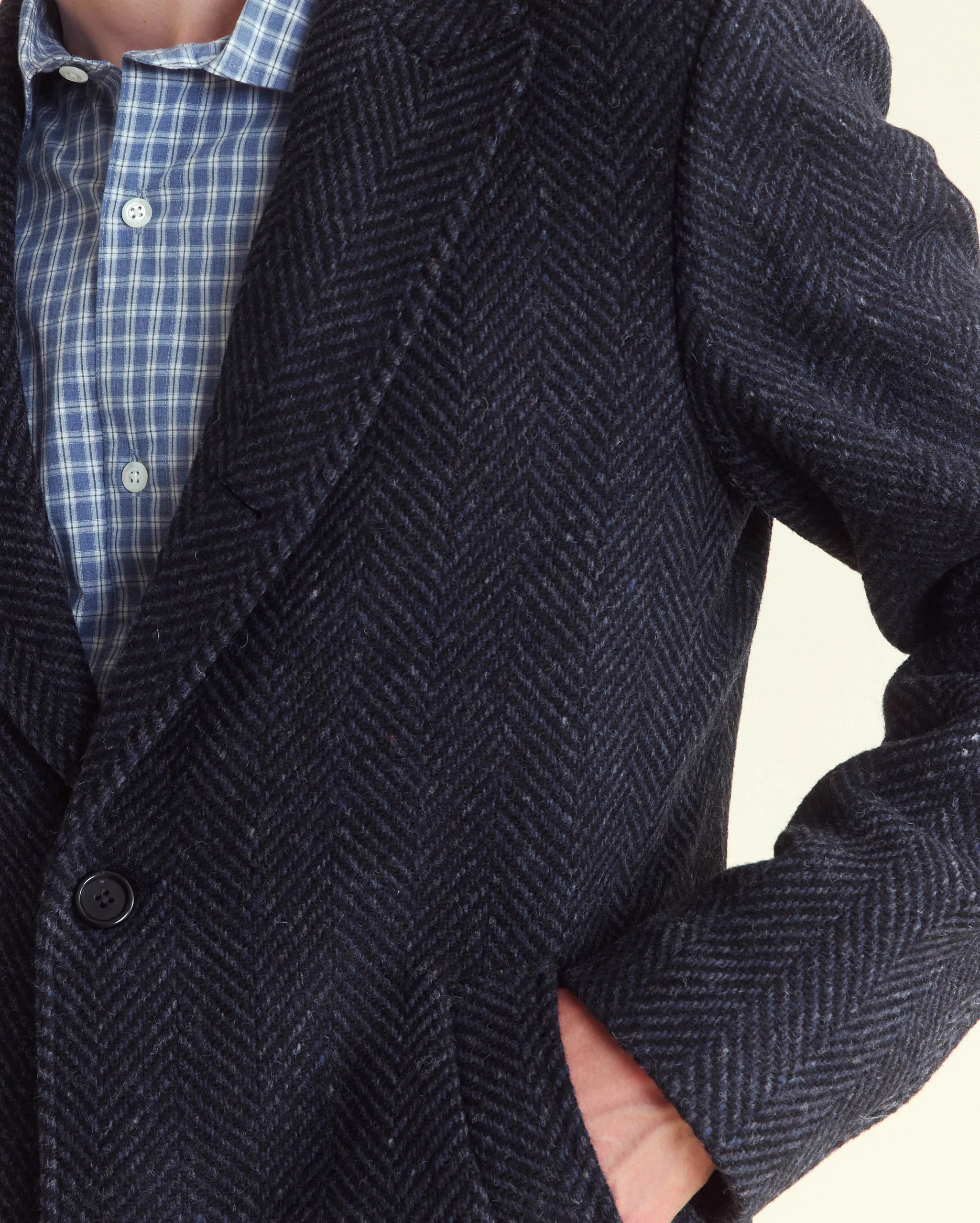 Herringbone Walking Car Coat sold by Billy Reid product image thumbnail 4