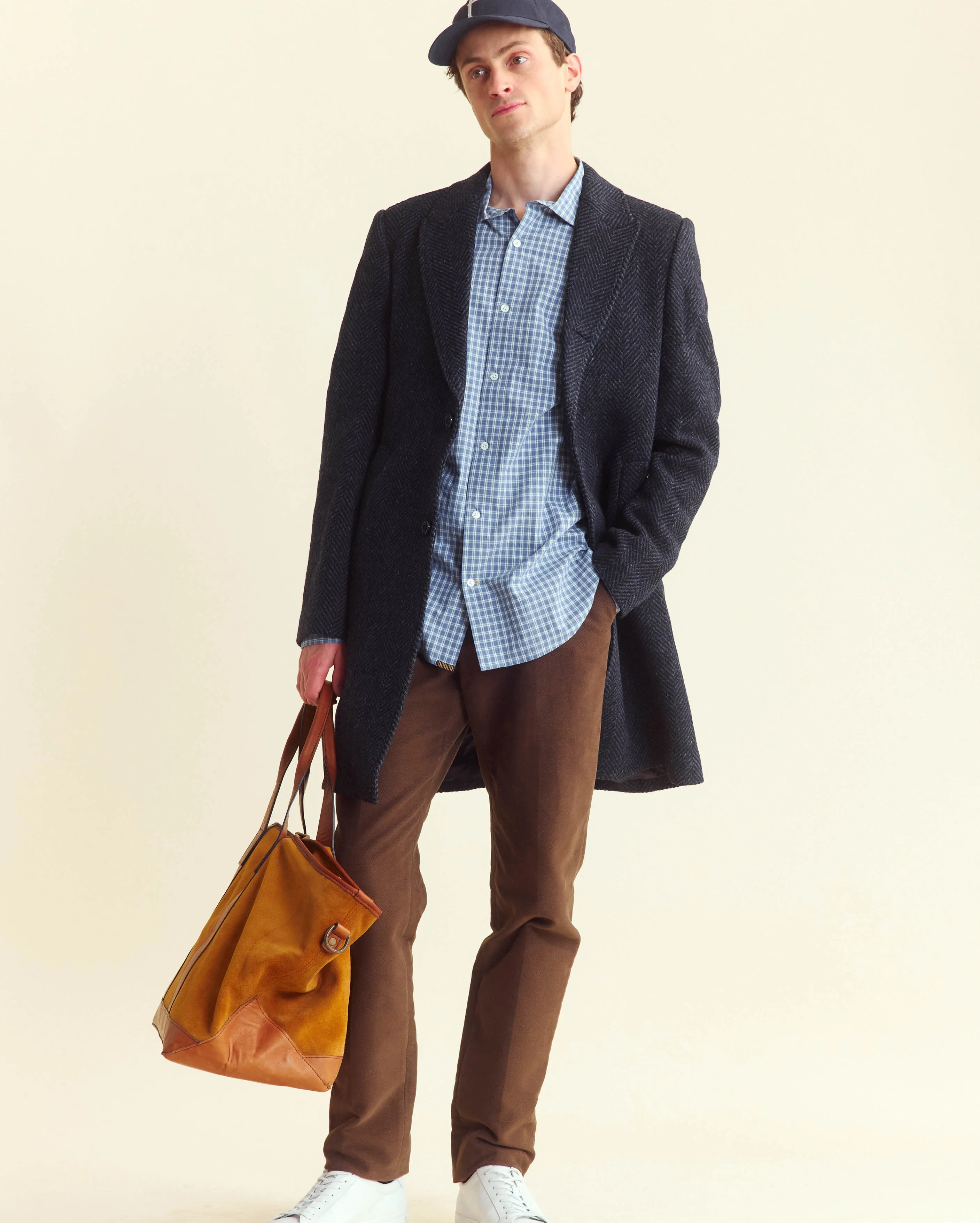 Herringbone Walking Car Coat sold by Billy Reid product image thumbnail 2