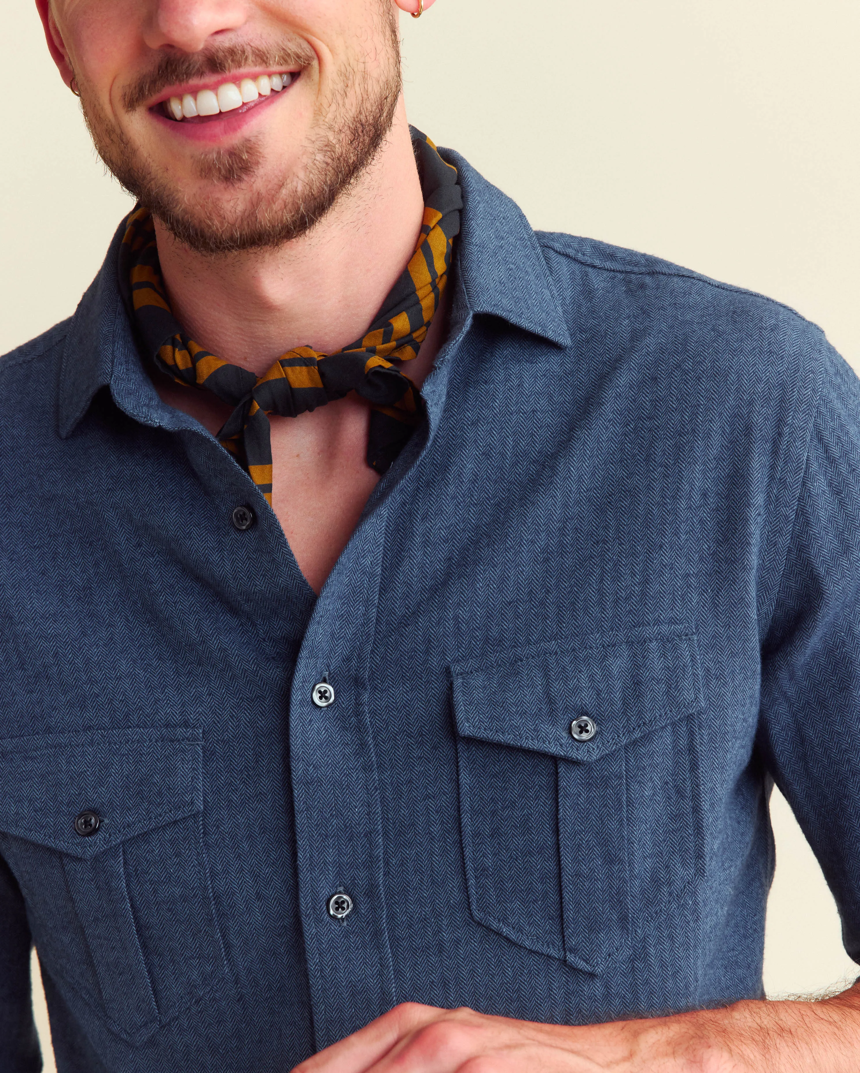 Herringbone Scout Shirt sold by Billy Reid product image thumbnail 4