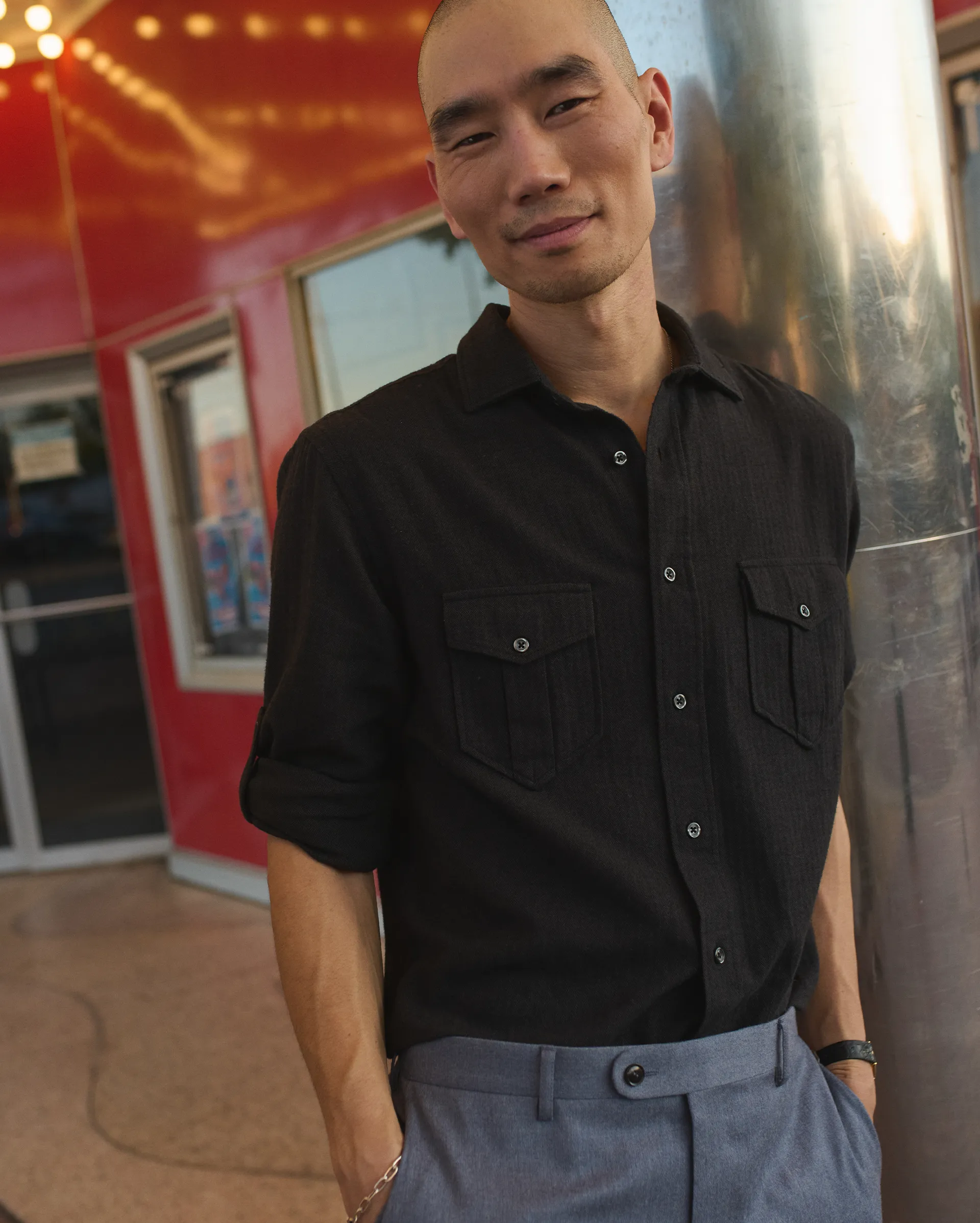 Herringbone Scout Shirt sold by Billy Reid product image thumbnail 2