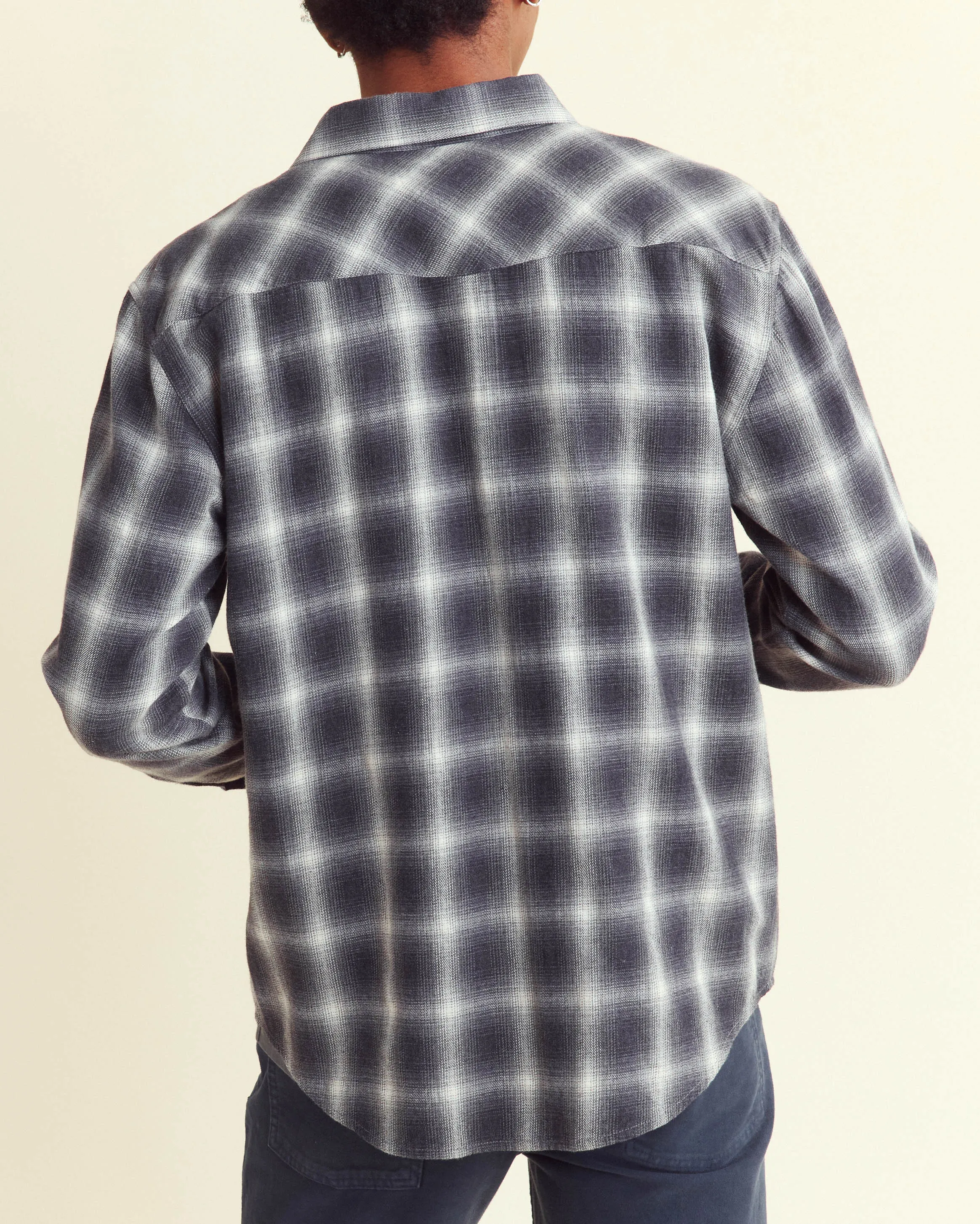 Brushed Shadow Plaid Western Shirt sold by Billy Reid product image thumbnail 3