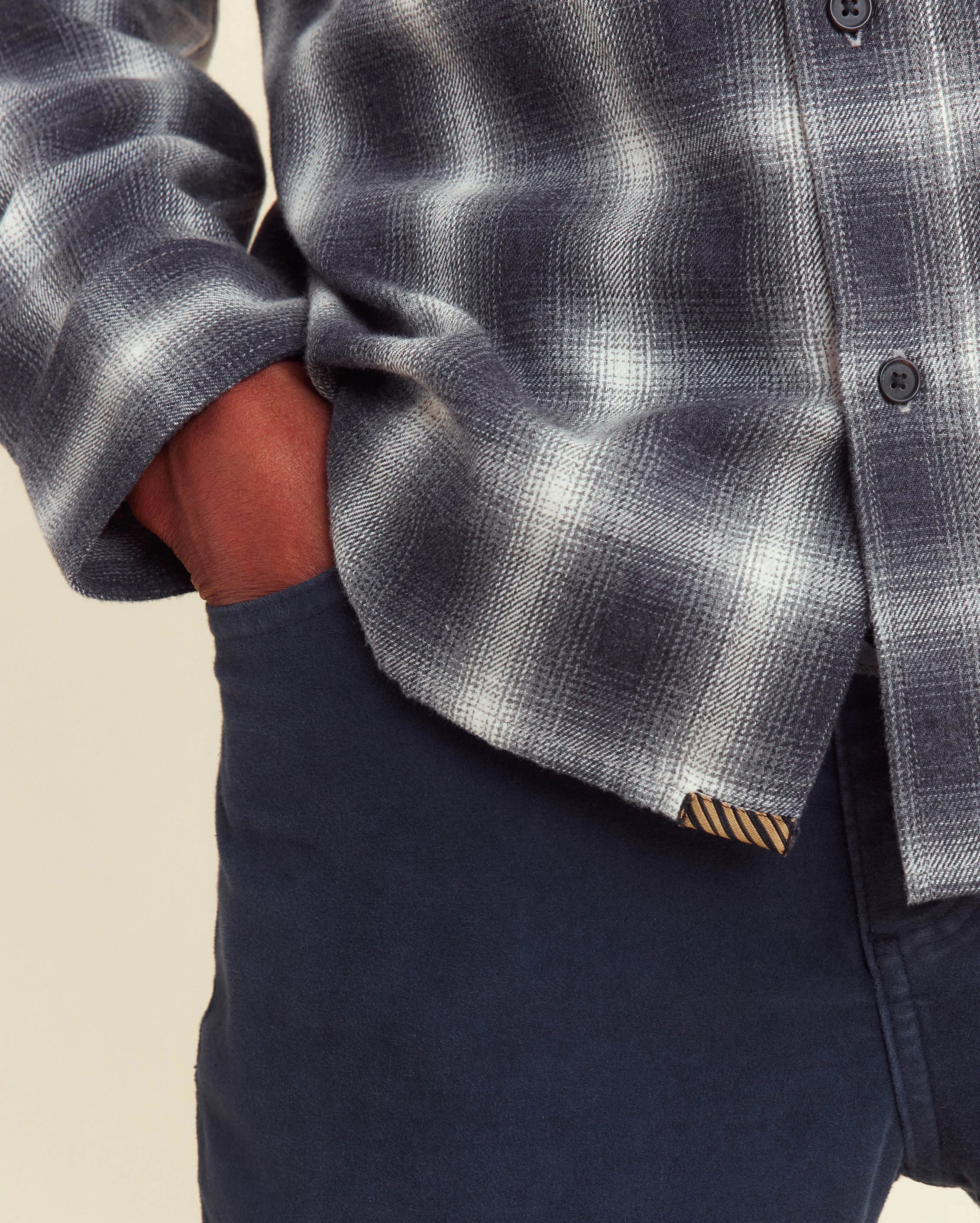 Brushed Shadow Plaid Western Shirt sold by Billy Reid product image thumbnail 4