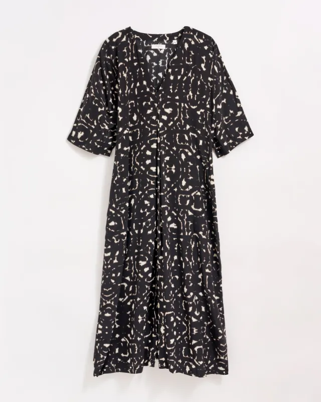 Moroccan Screen Silk V-Pleat Maxi Dress sold by Billy Reid