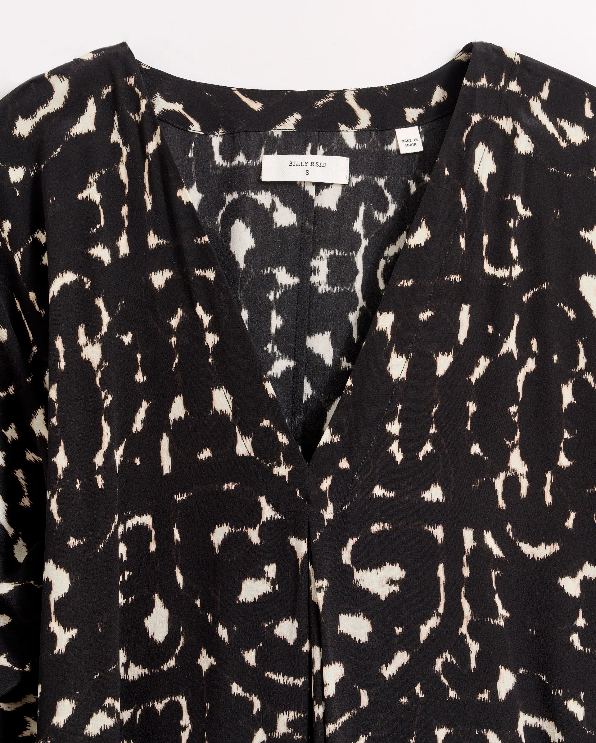 Moroccan Screen Silk V-Pleat Maxi Dress sold by Billy Reid product image thumbnail 4