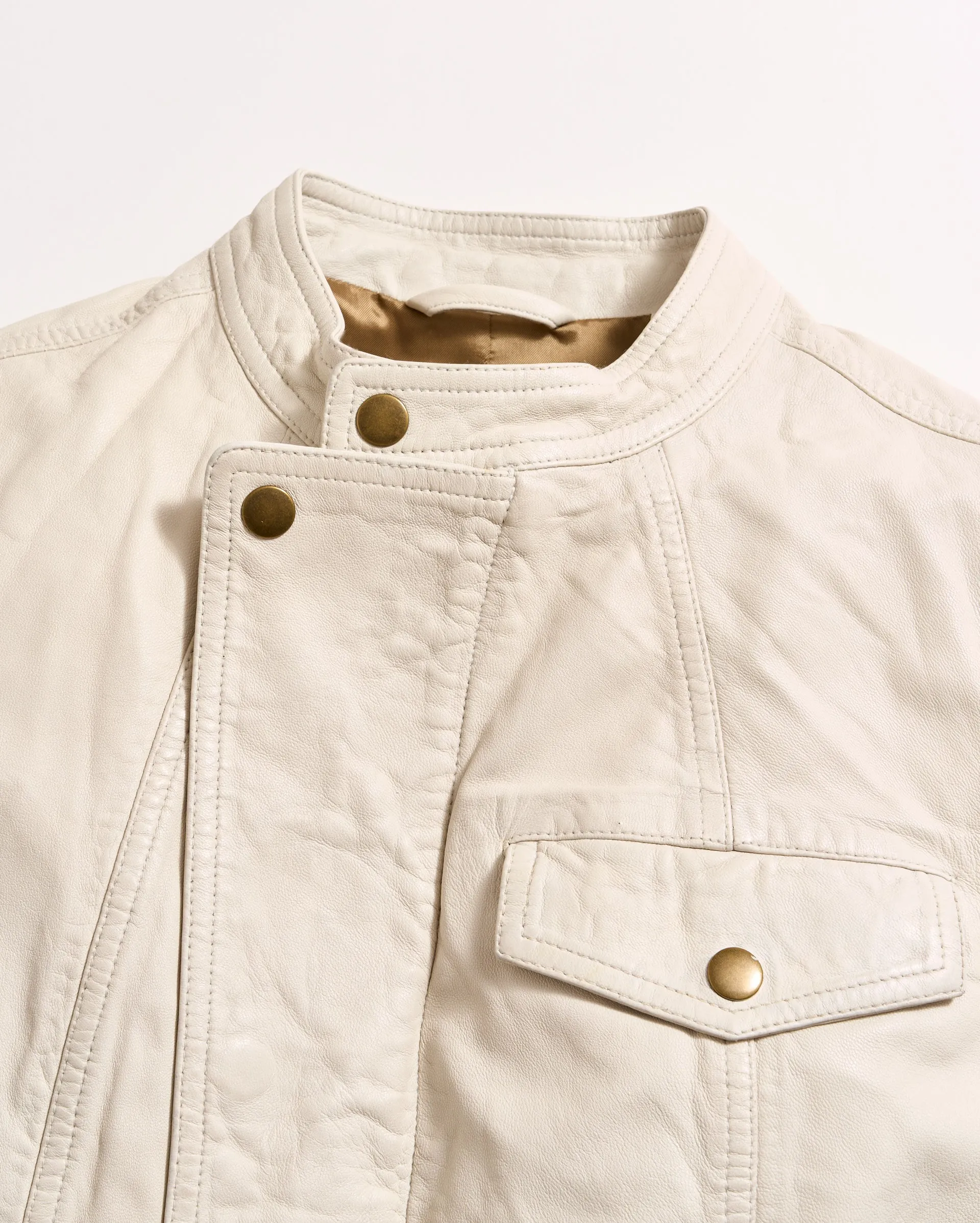 Washed Leather Biker Jacket sold by Billy Reid product image thumbnail 5