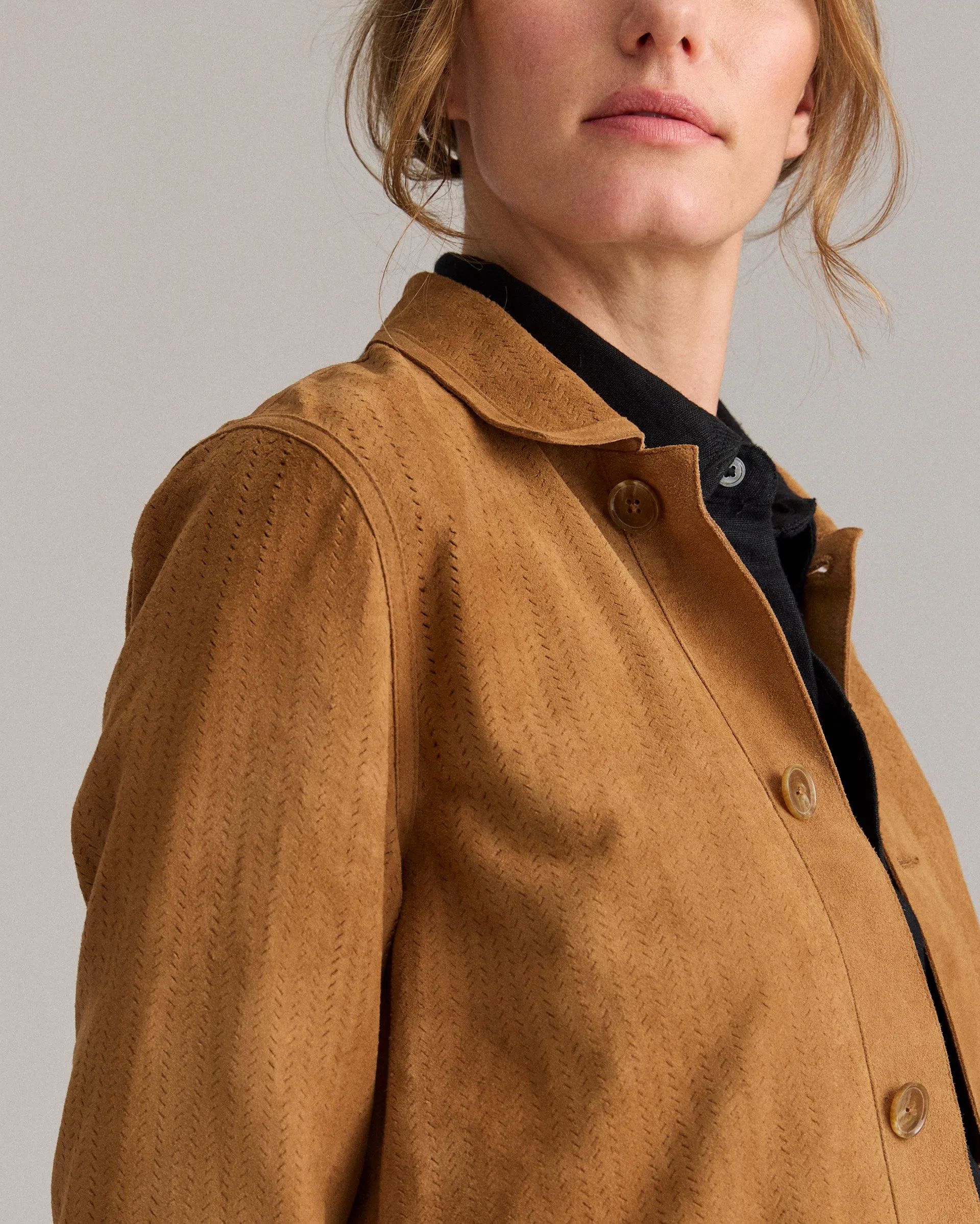 Perforated Suede Driving Jacket sold by Billy Reid product image thumbnail 2