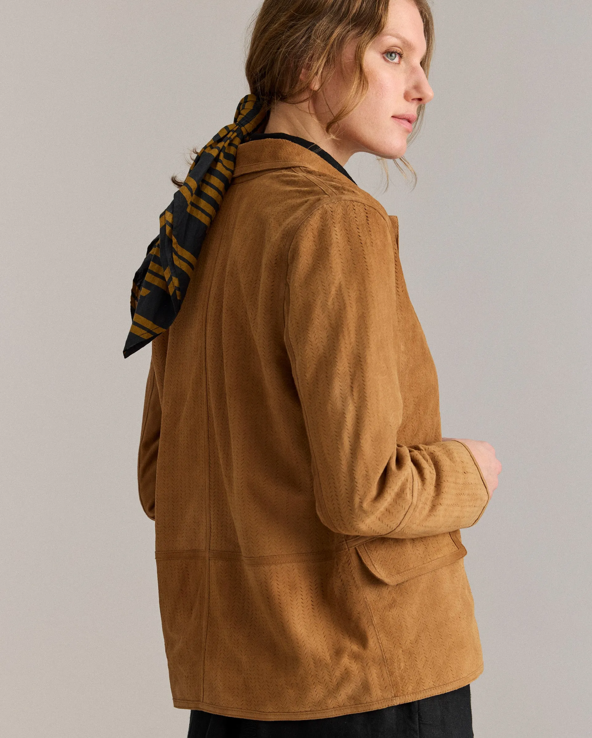 Perforated Suede Driving Jacket sold by Billy Reid product image thumbnail 3