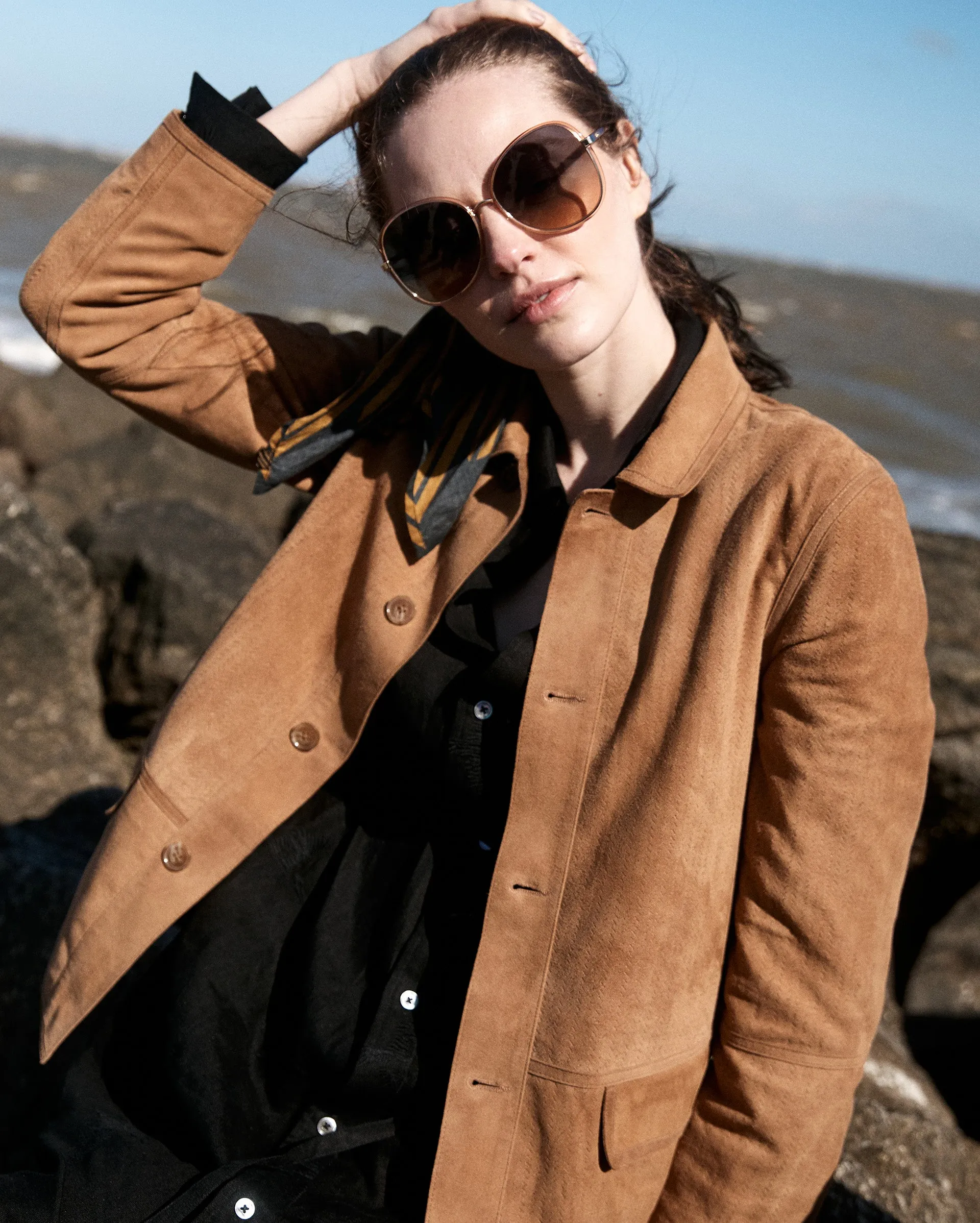 Perforated Suede Driving Jacket sold by Billy Reid product image thumbnail 4