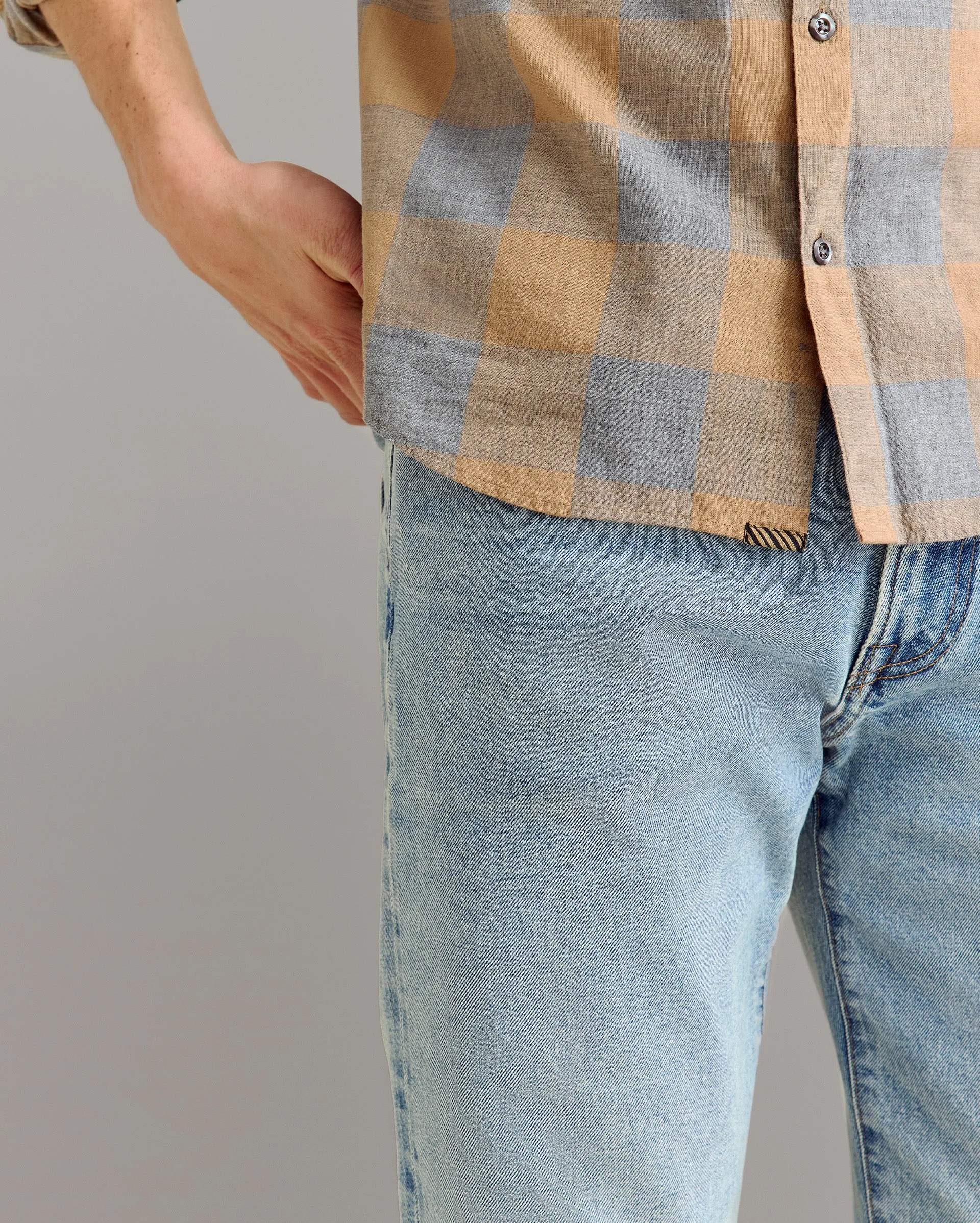 Large Scale Melange Gingham Pickwick Shirt sold by Billy Reid product image thumbnail 4