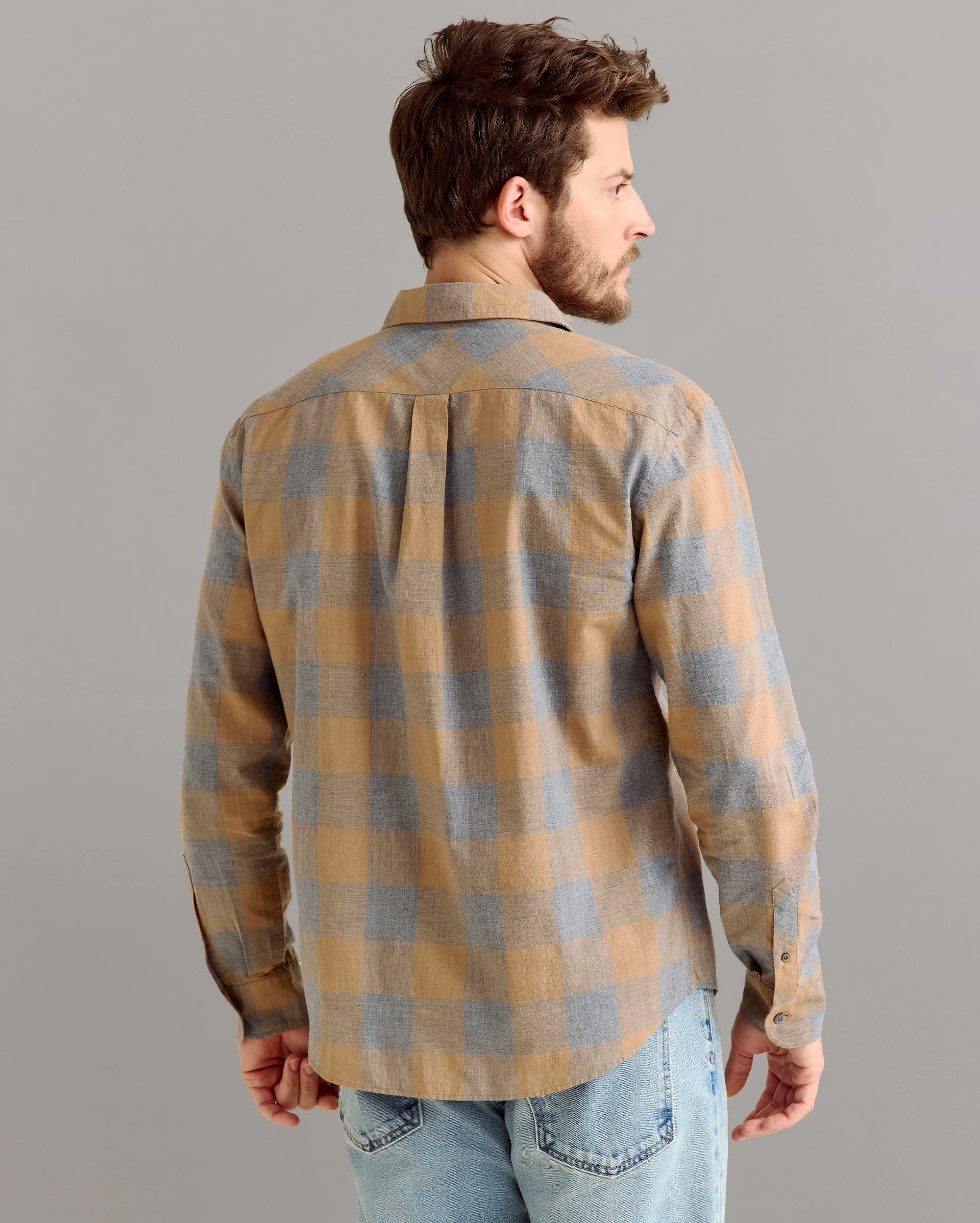 Large Scale Melange Gingham Pickwick Shirt sold by Billy Reid product image thumbnail 3