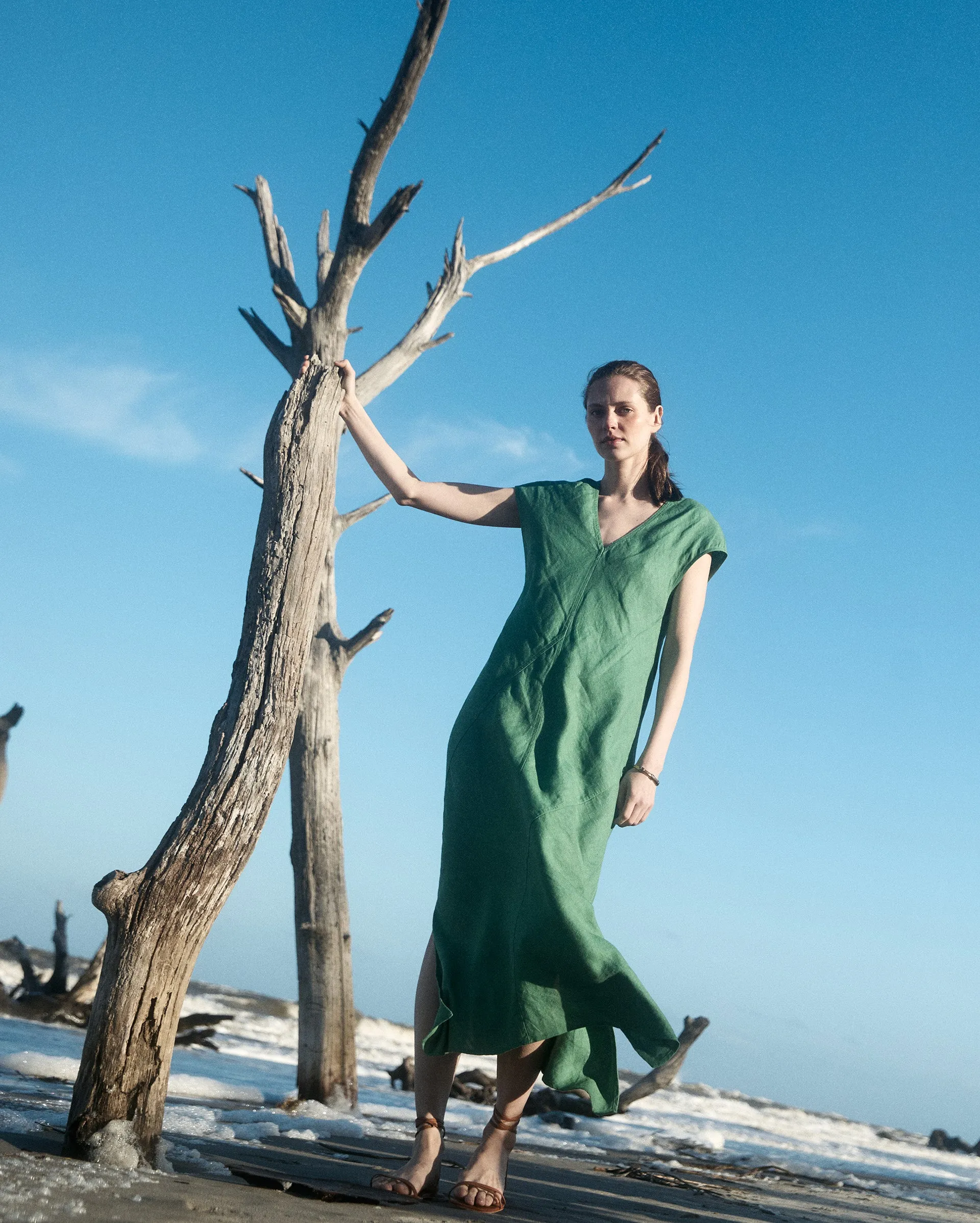 Maxi Bias Linen Dress sold by Billy Reid product image thumbnail 4