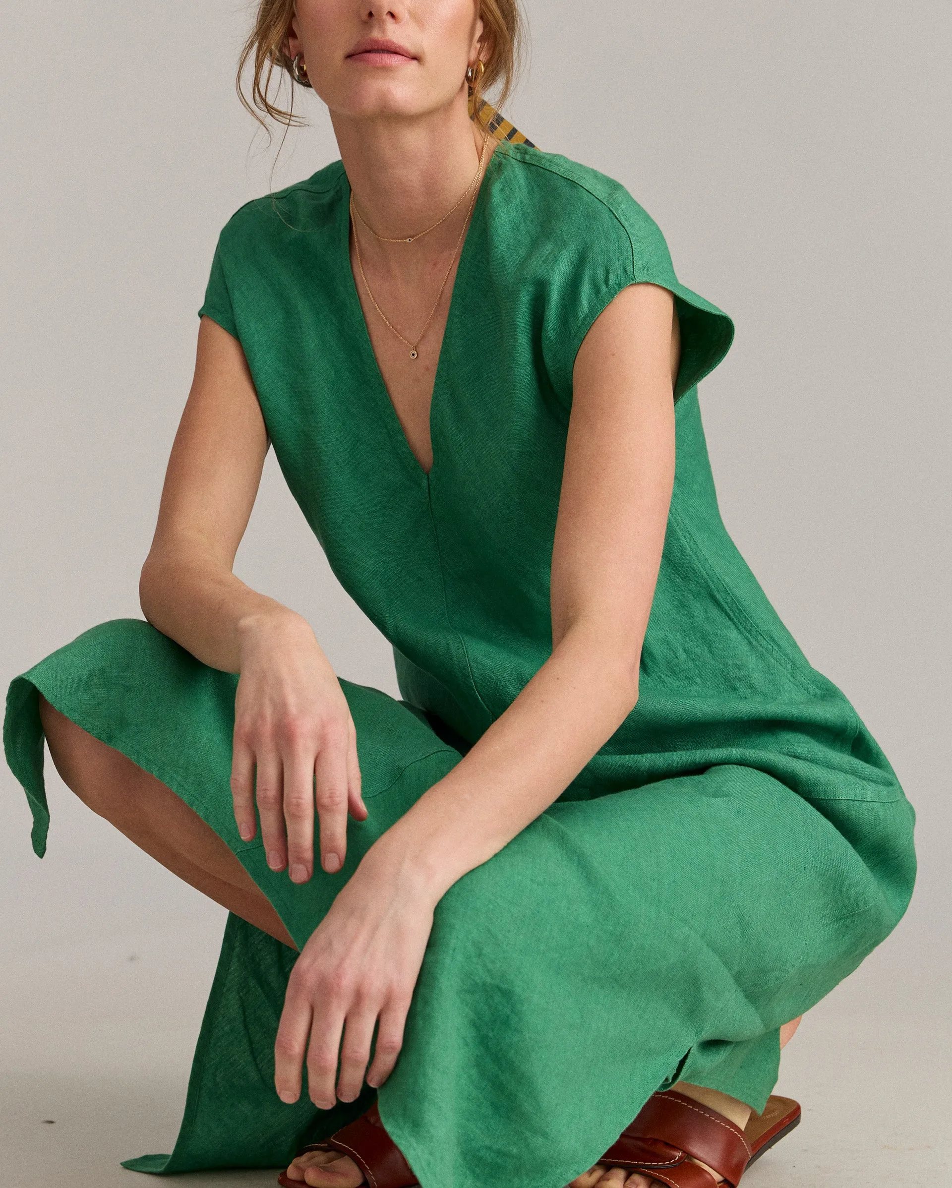 Maxi Bias Linen Dress sold by Billy Reid product image thumbnail 2