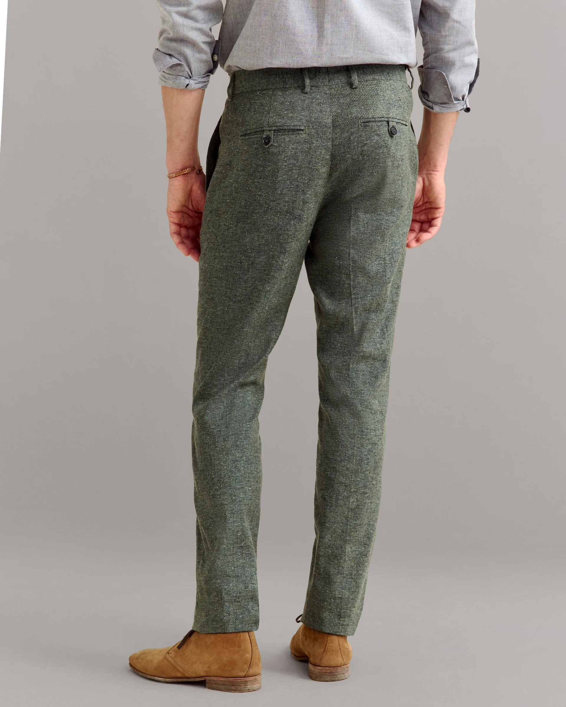 Silk Slub Donegal Flat Front Trouser sold by Billy Reid product image thumbnail 4