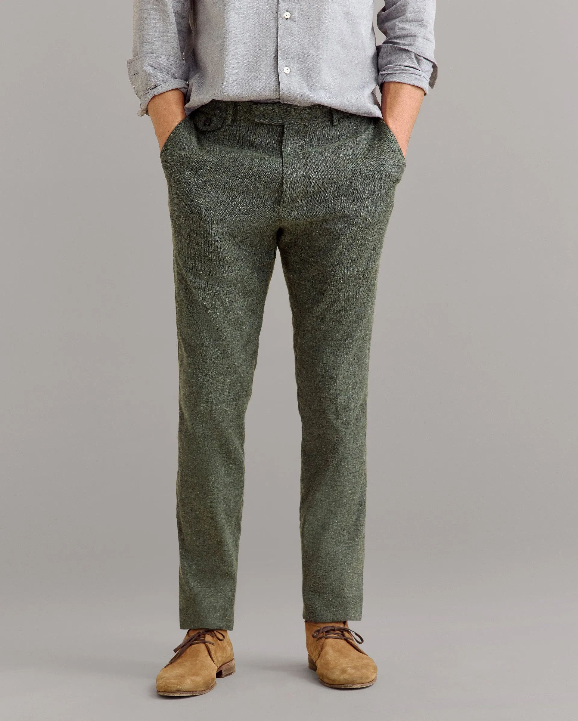 Silk Slub Donegal Flat Front Trouser sold by Billy Reid product image thumbnail 3