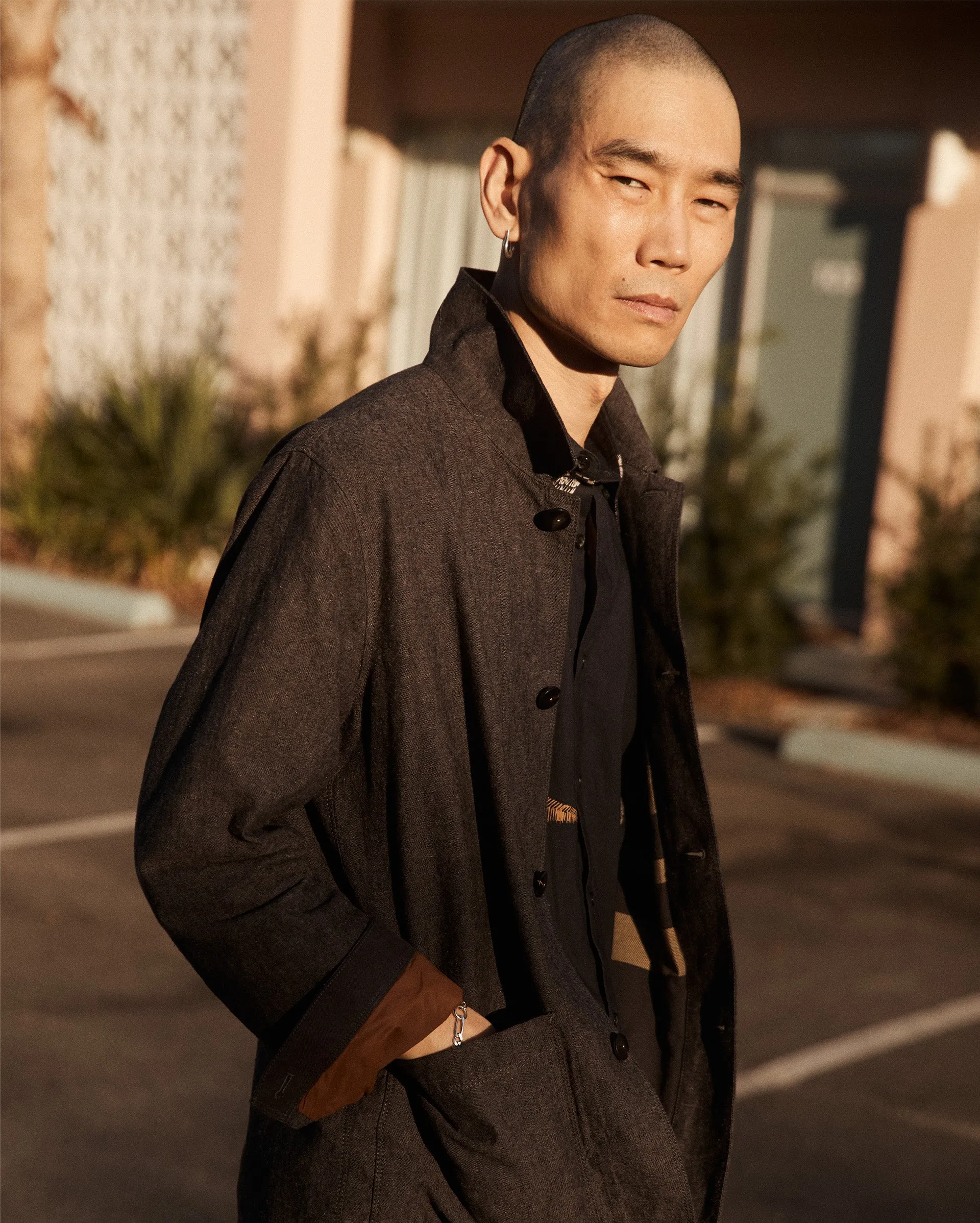 Chambray Chore Jacket sold by Billy Reid product image thumbnail 2