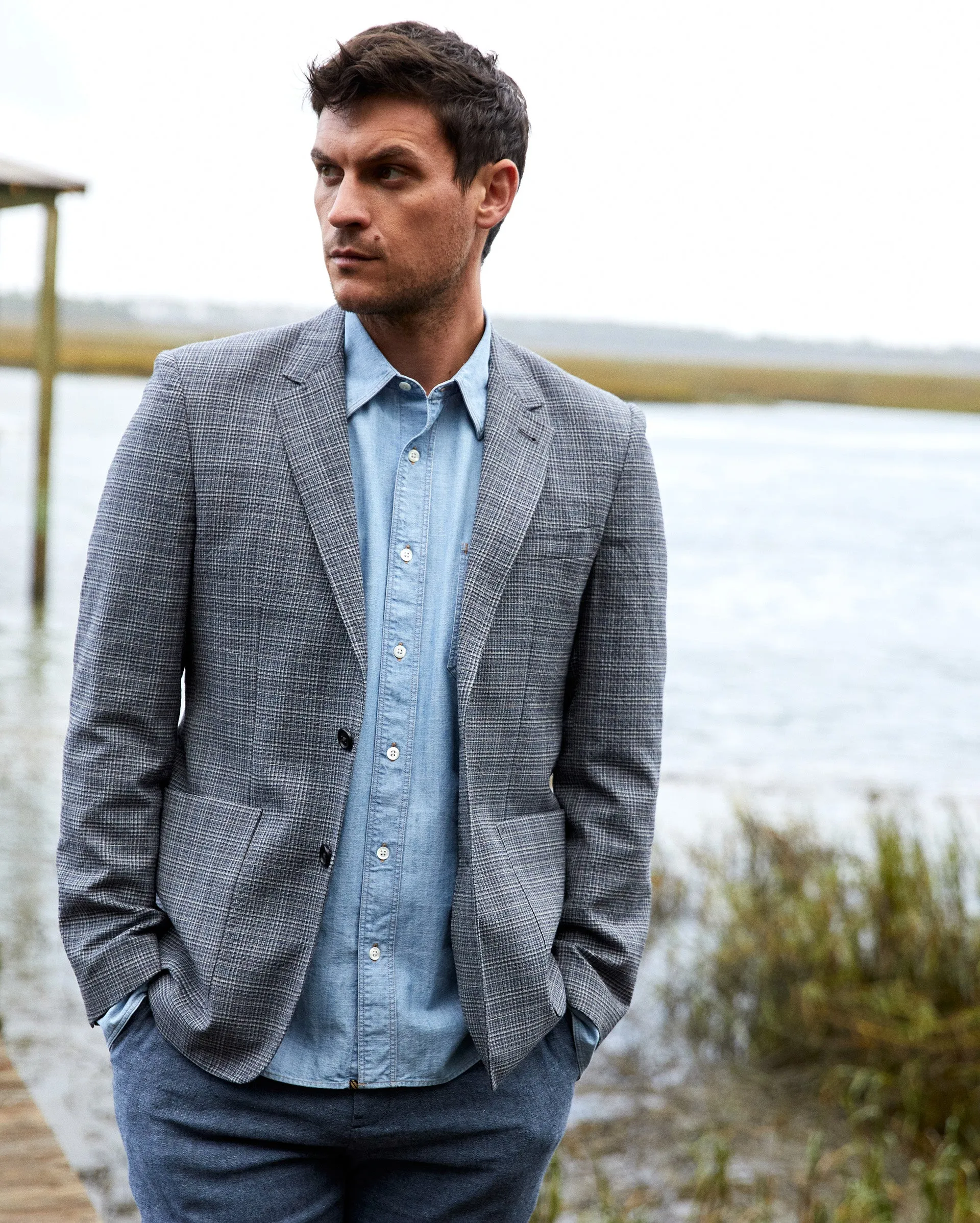 Micro-Plaid Walton Jacket sold by Billy Reid product image thumbnail 5