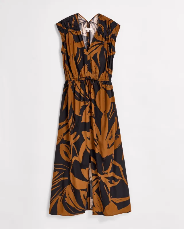Silk Brush Stroke V-Neck Maxi Dress sold by Billy Reid