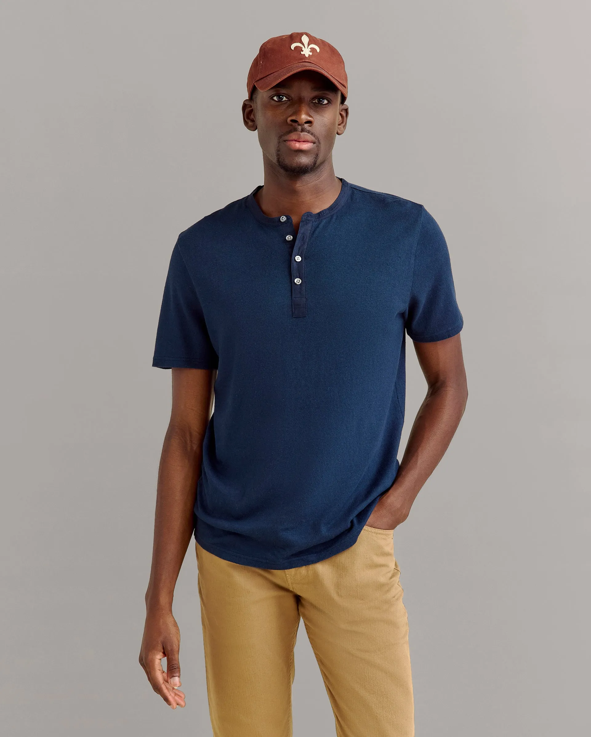 Short Sleeve Hemp Cotton Henley sold by Billy Reid product image thumbnail 2
