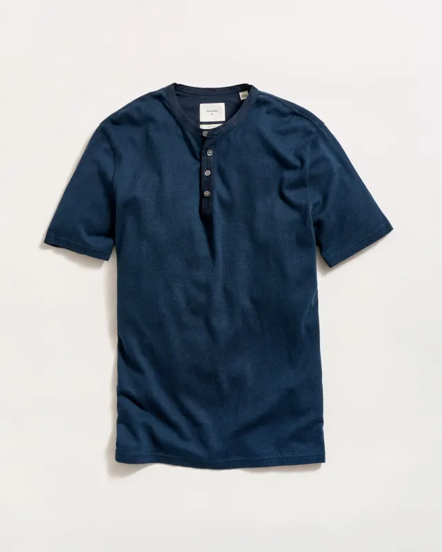 Short Sleeve Hemp Cotton Henley made by Billy Reid