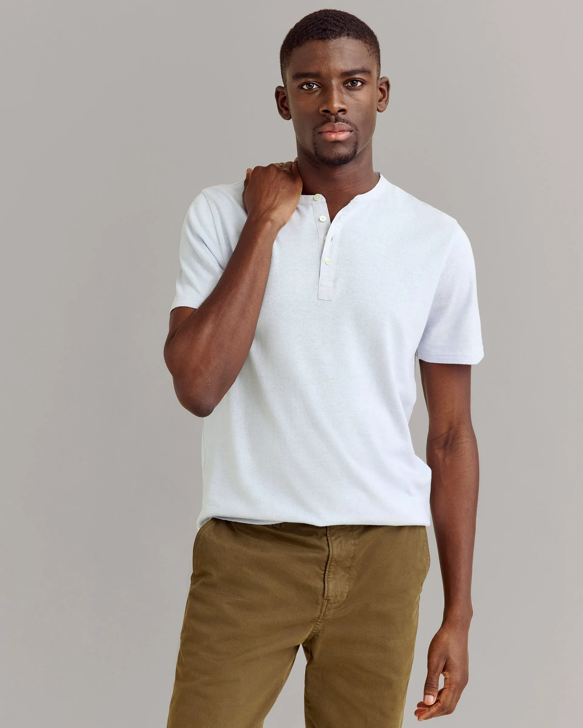 Short Sleeve Hemp Cotton Henley sold by Billy Reid product image thumbnail 2