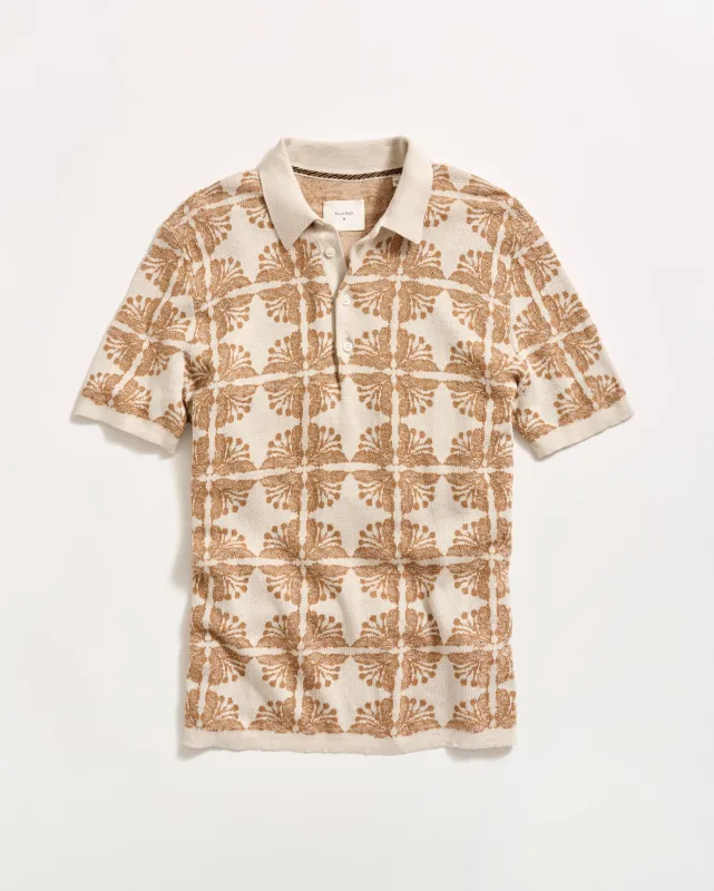 Tile Jacquard Sweater Polo sold by Billy Reid