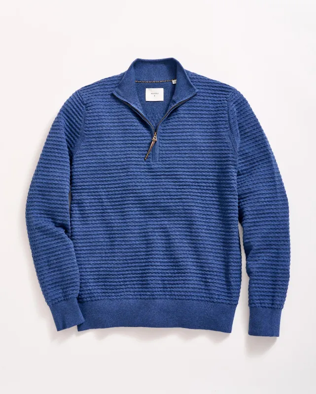 Linen Textured Half Zip Sweater sold by Billy Reid