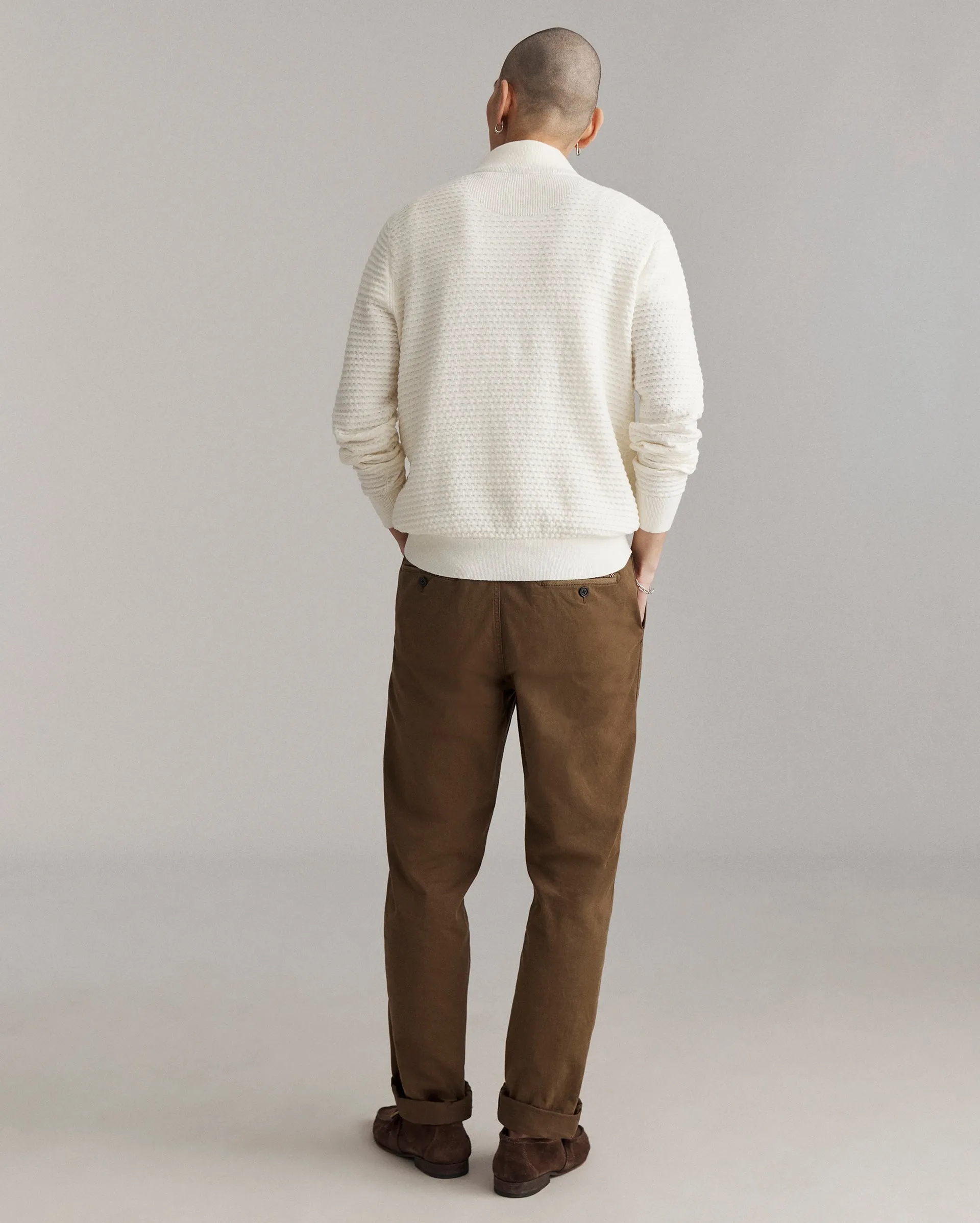 Linen Textured Half Zip Sweater sold by Billy Reid product image thumbnail 4