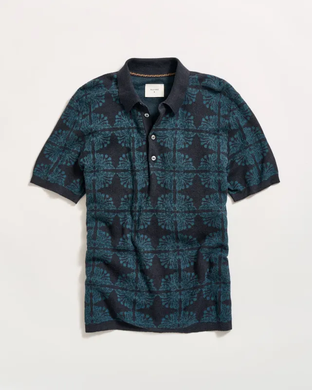 Tile Jacquard Sweater Polo sold by Billy Reid