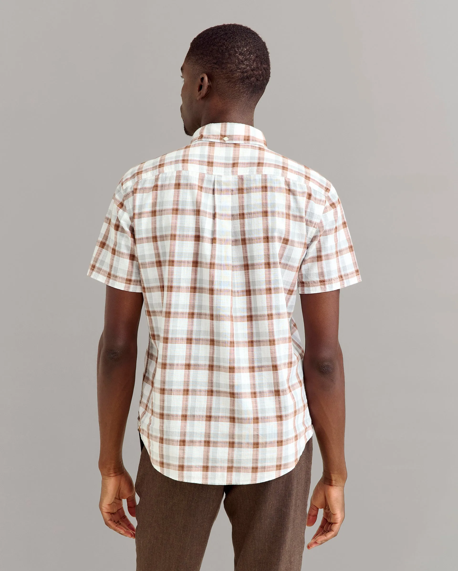 Short Sleeve Tattersail Plaid Tuscumbia Shirt Button Down sold by Billy Reid product image thumbnail 3
