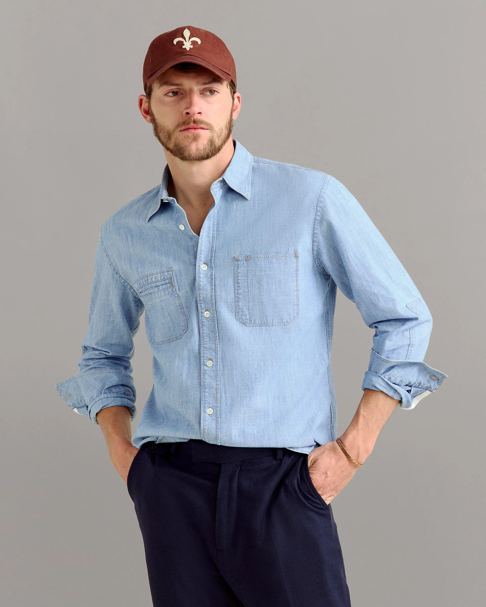 Chambray Field Shirt sold by Billy Reid product image thumbnail 2