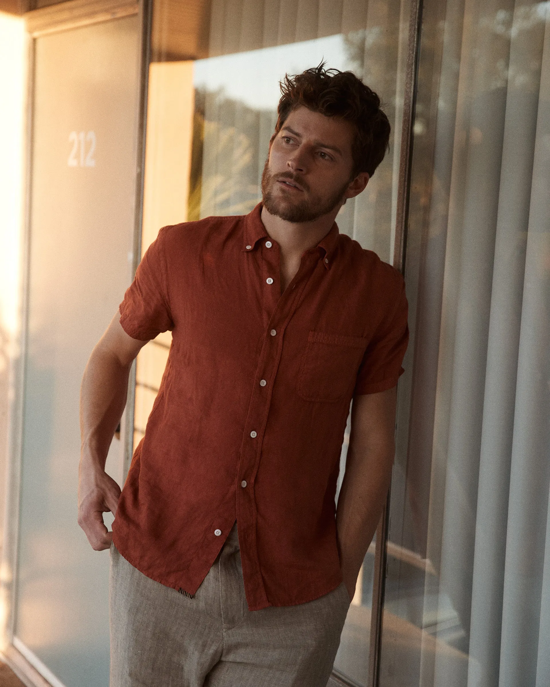 Short Sleeve Linen Tuscumbia Shirt Button Down sold by Billy Reid product image thumbnail 2