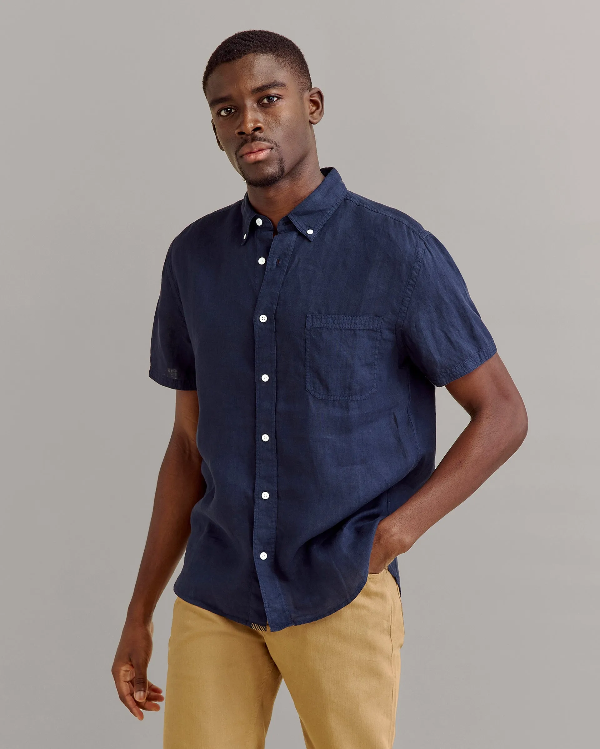 Short Sleeve Linen Tuscumbia Shirt Button Down sold by Billy Reid product image thumbnail 2