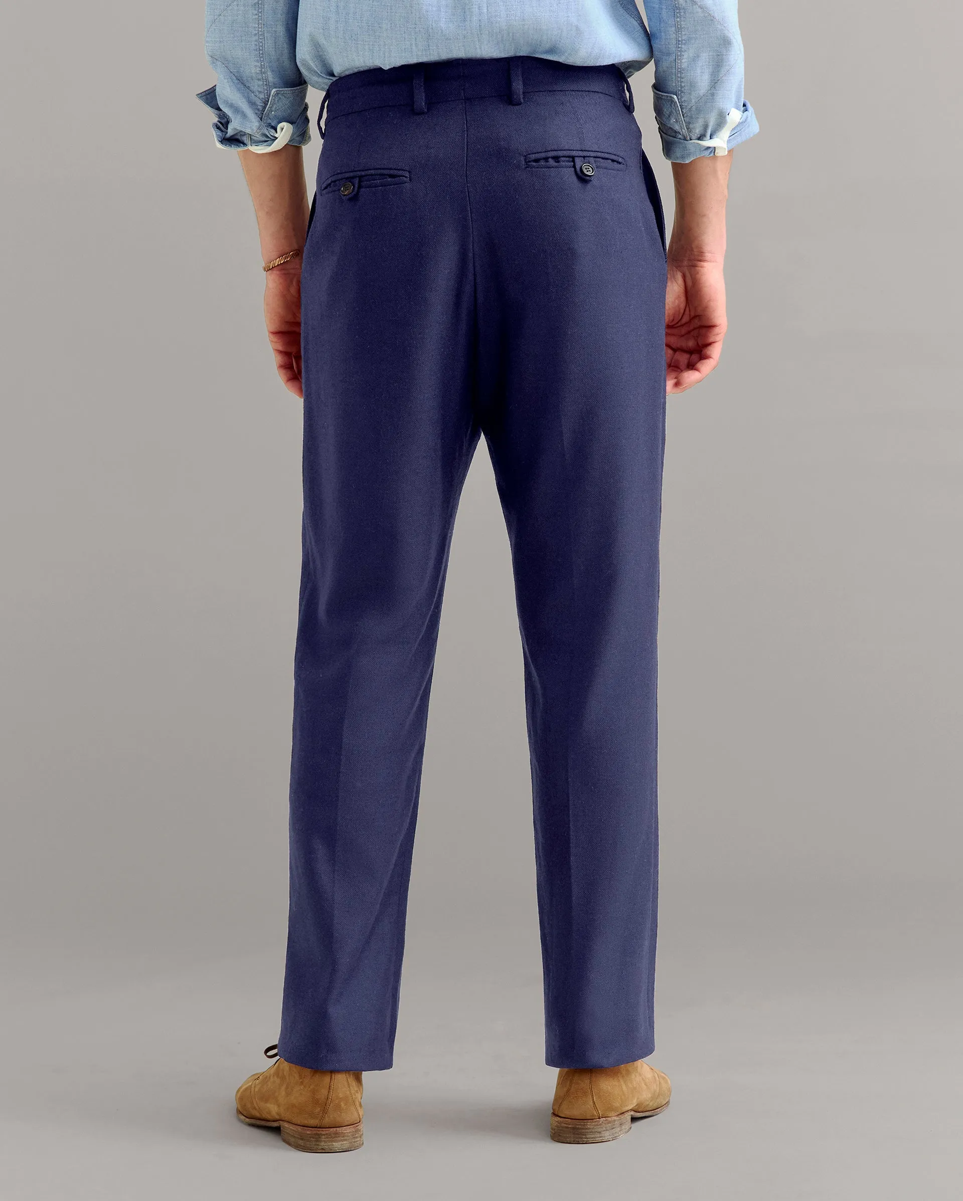 Herringbone Flat Front Trouser sold by Billy Reid product image thumbnail 4