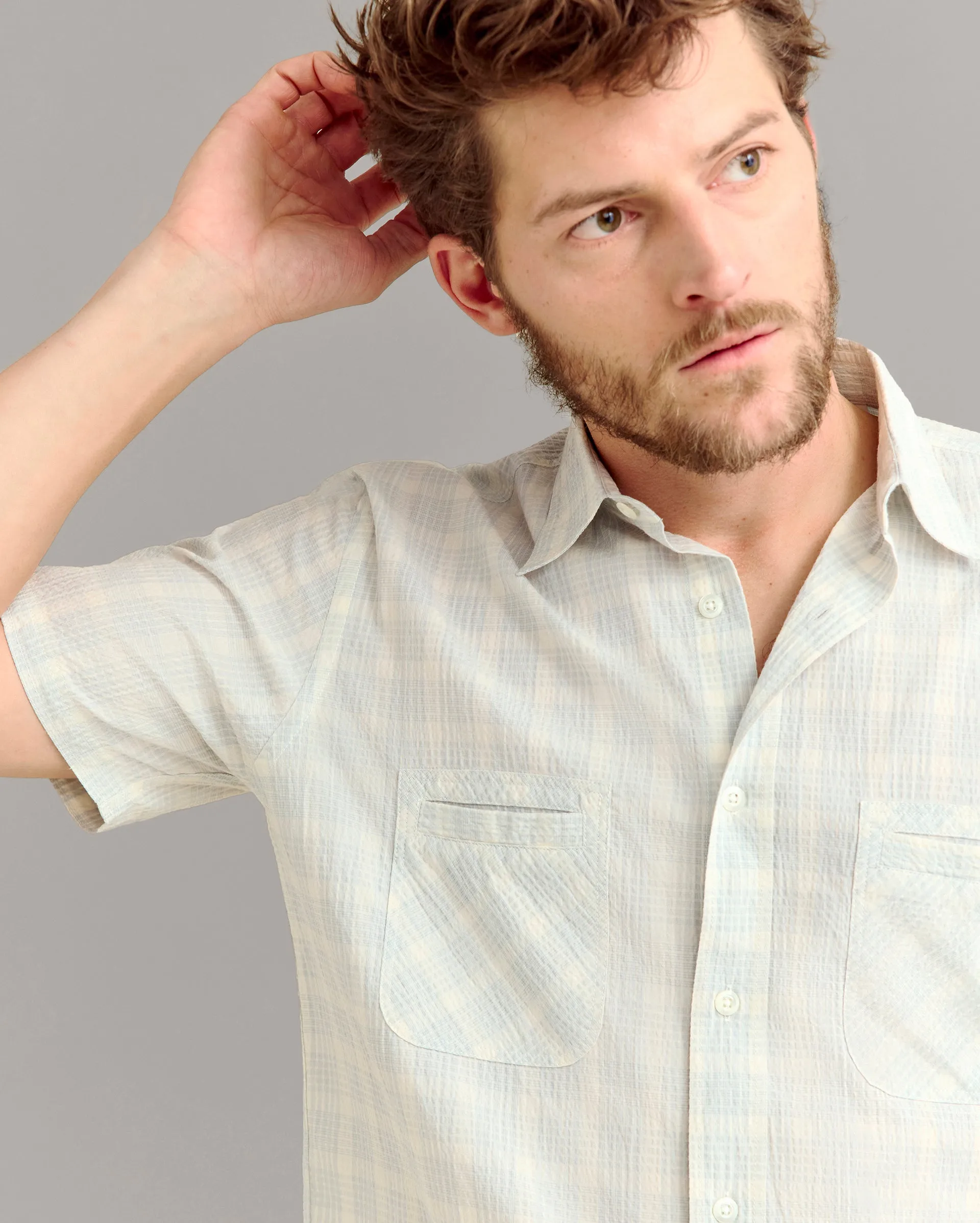 Short Sleeve Seersucker Donelson Shirt sold by Billy Reid product image thumbnail 3