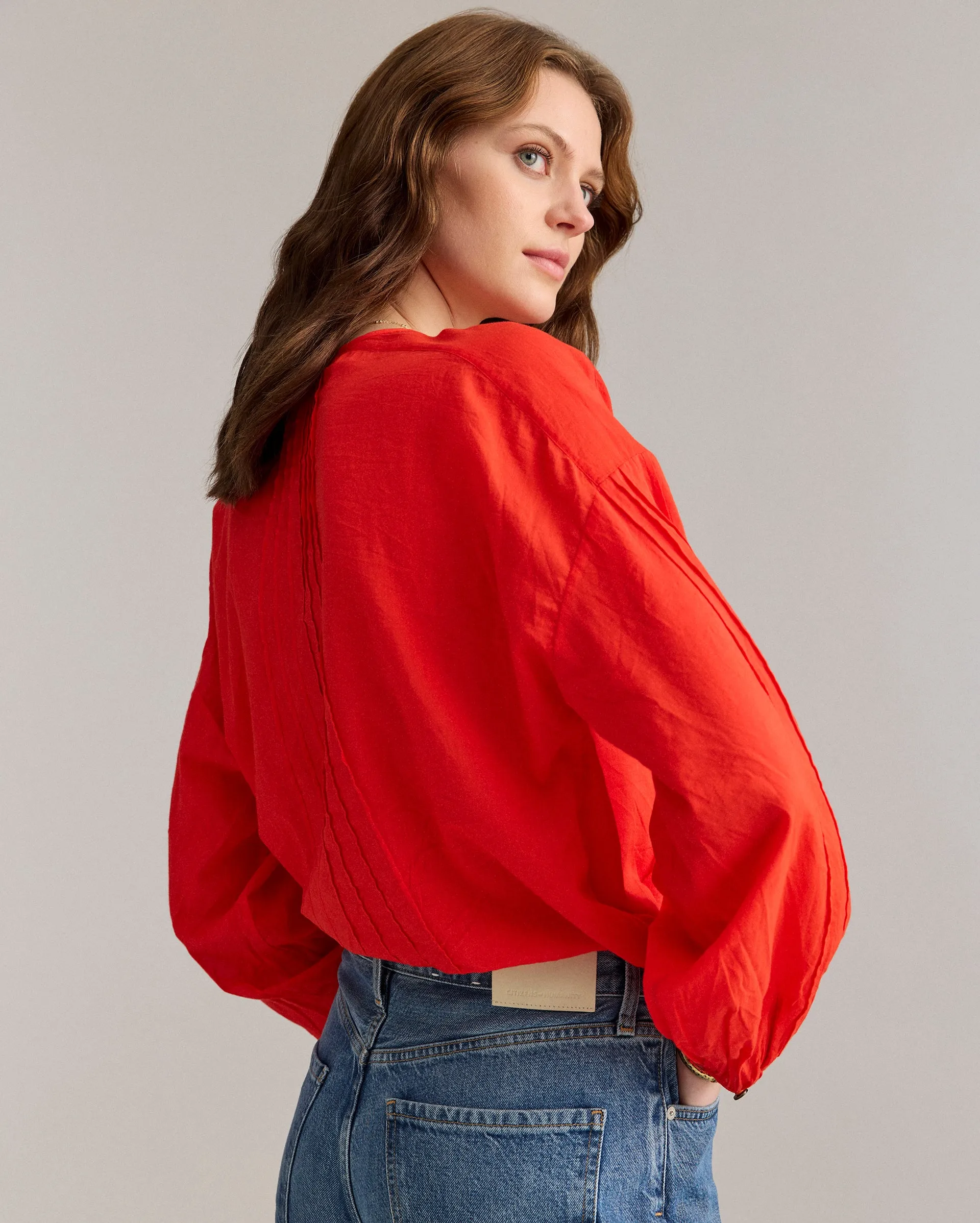 Sunray Pintuck Blouse sold by Billy Reid product image thumbnail 4